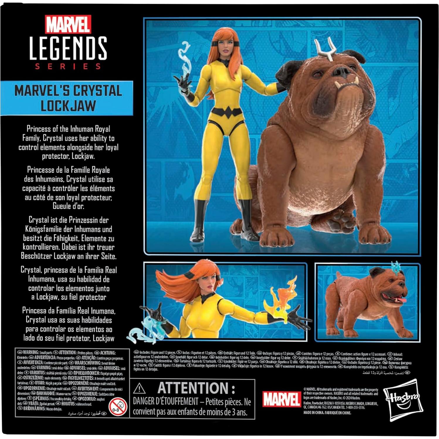Figuras de Acción Marvel Legends Lockjaw y Crystal 15 cm