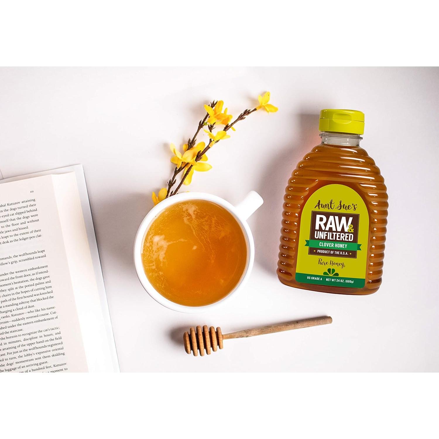 Miel Cruda y Sin Filtrar Tía Sue 680g - Miel de Trébol