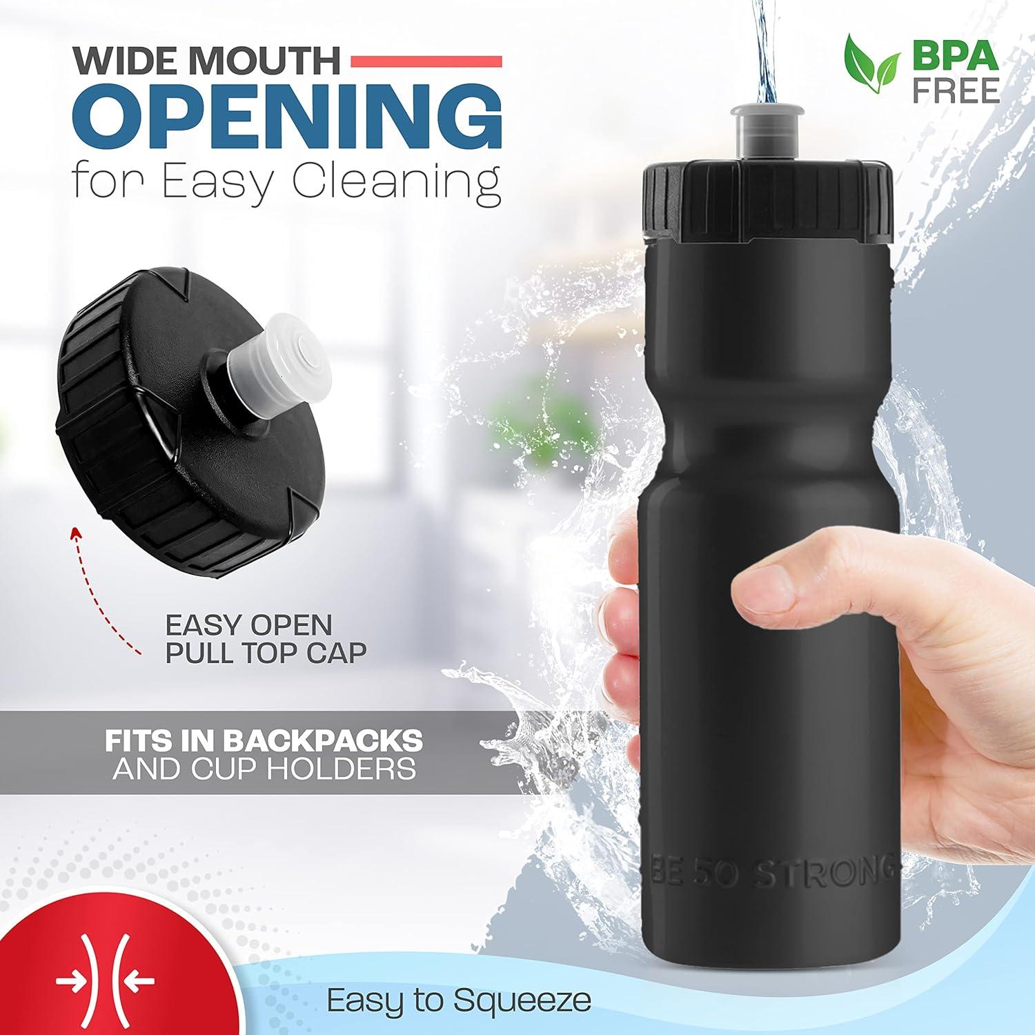 Botellas de Agua Deportivas 50 Strong 22 oz Reutilizables 2 Paquete