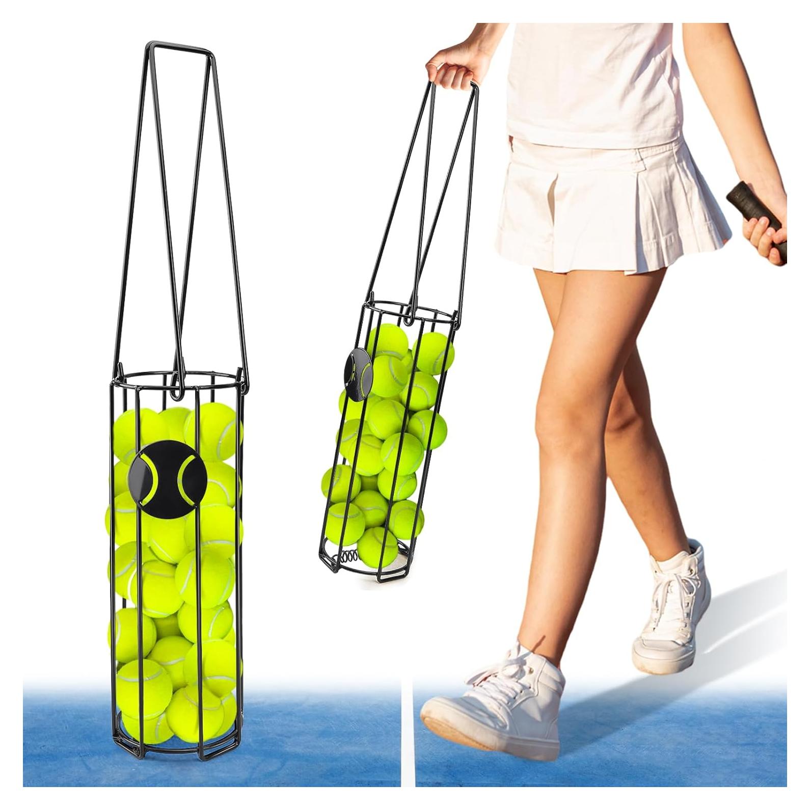 Recogedor de Pelotas de Tenis HolyMaji Canasta Metal 24 Pelotas