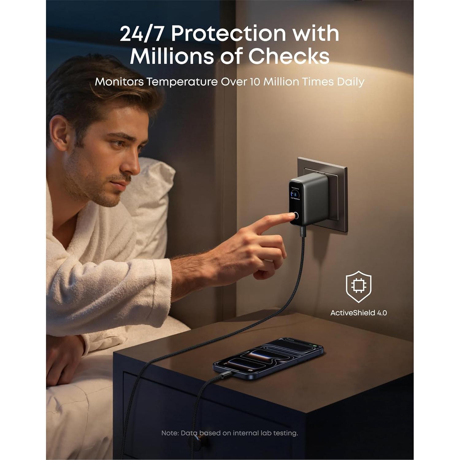 Cargador Anker 100W USB-C 3 Puertos con Pantalla Inteligente