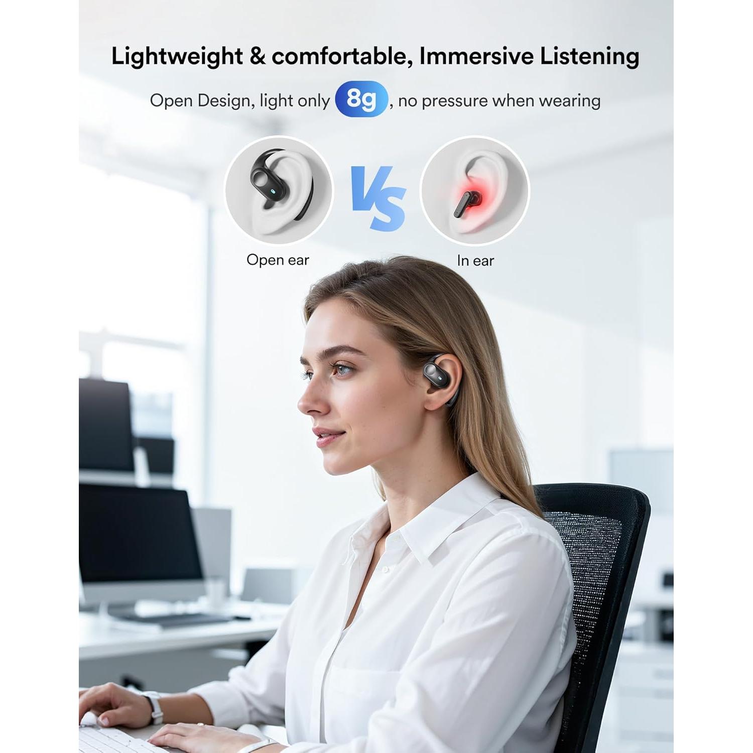 Auriculares Inalámbricos Eigsupia X18-1 Abiertos Bluetooth 5.3 IP54