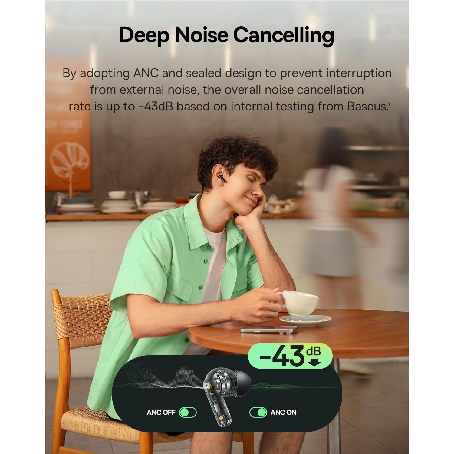 Auriculares Inalámbricos Baseus Bass BP1 NC con ANC y 41H