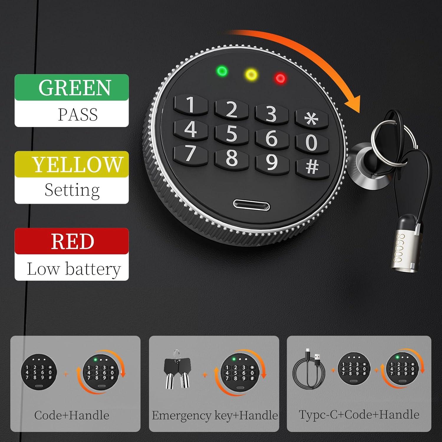 Caja Fuerte Digital WASJOYE 1.2 Pies Cúbicos con Alarma