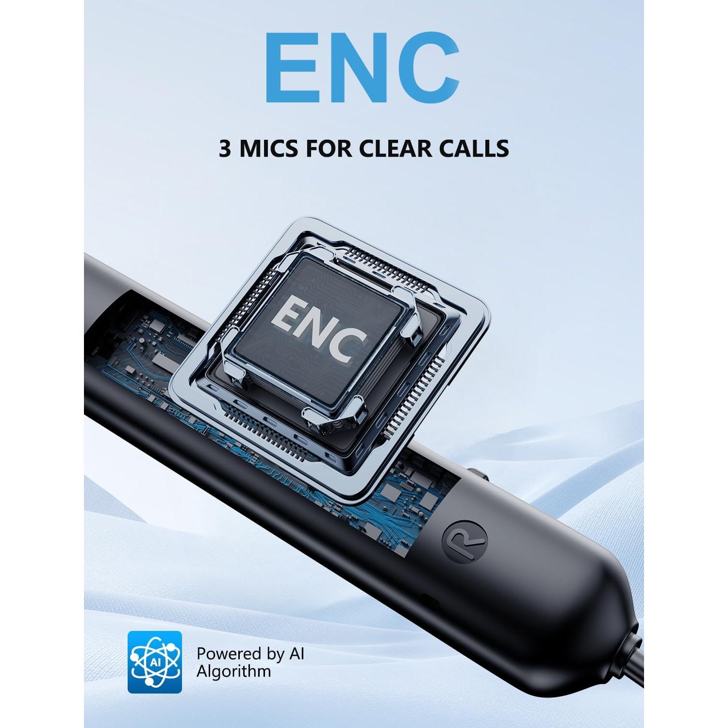 Auriculares Bluetooth Rythflo WH04 In Ear ANC 60h 3 Micrófonos