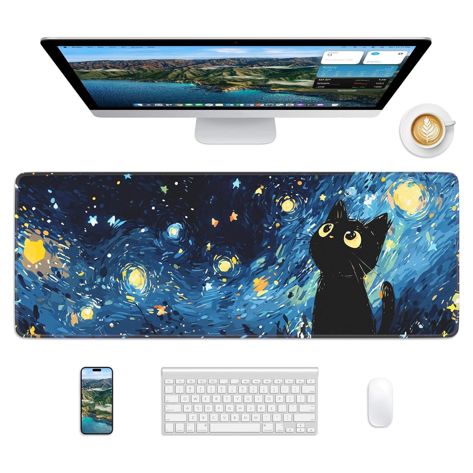 Alfombrilla de Ratón Velluxion Gato Estrellado 80 x 30 cm