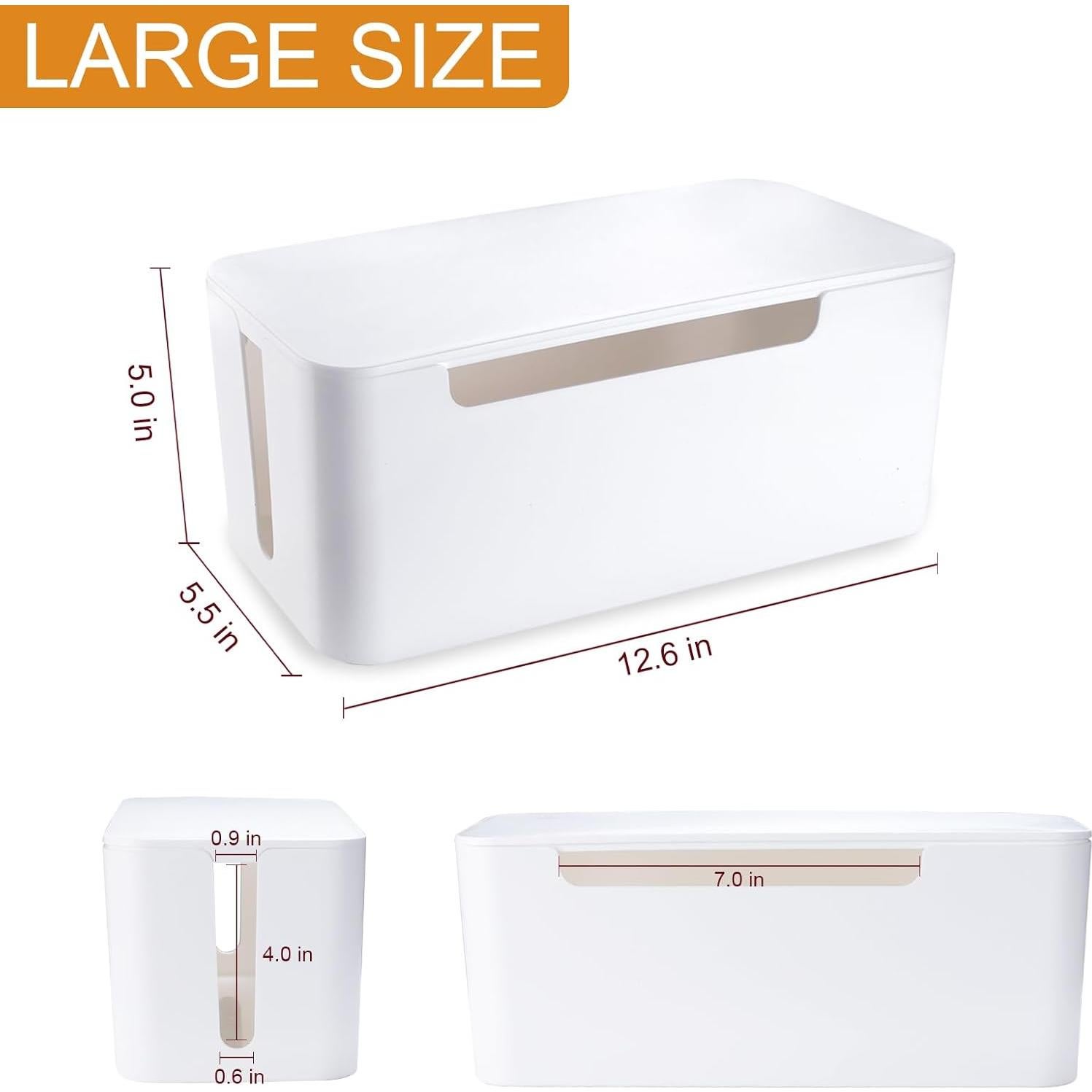 Caja Organizadora de Cables Eichzer 32x14x12.7 cm Blanca