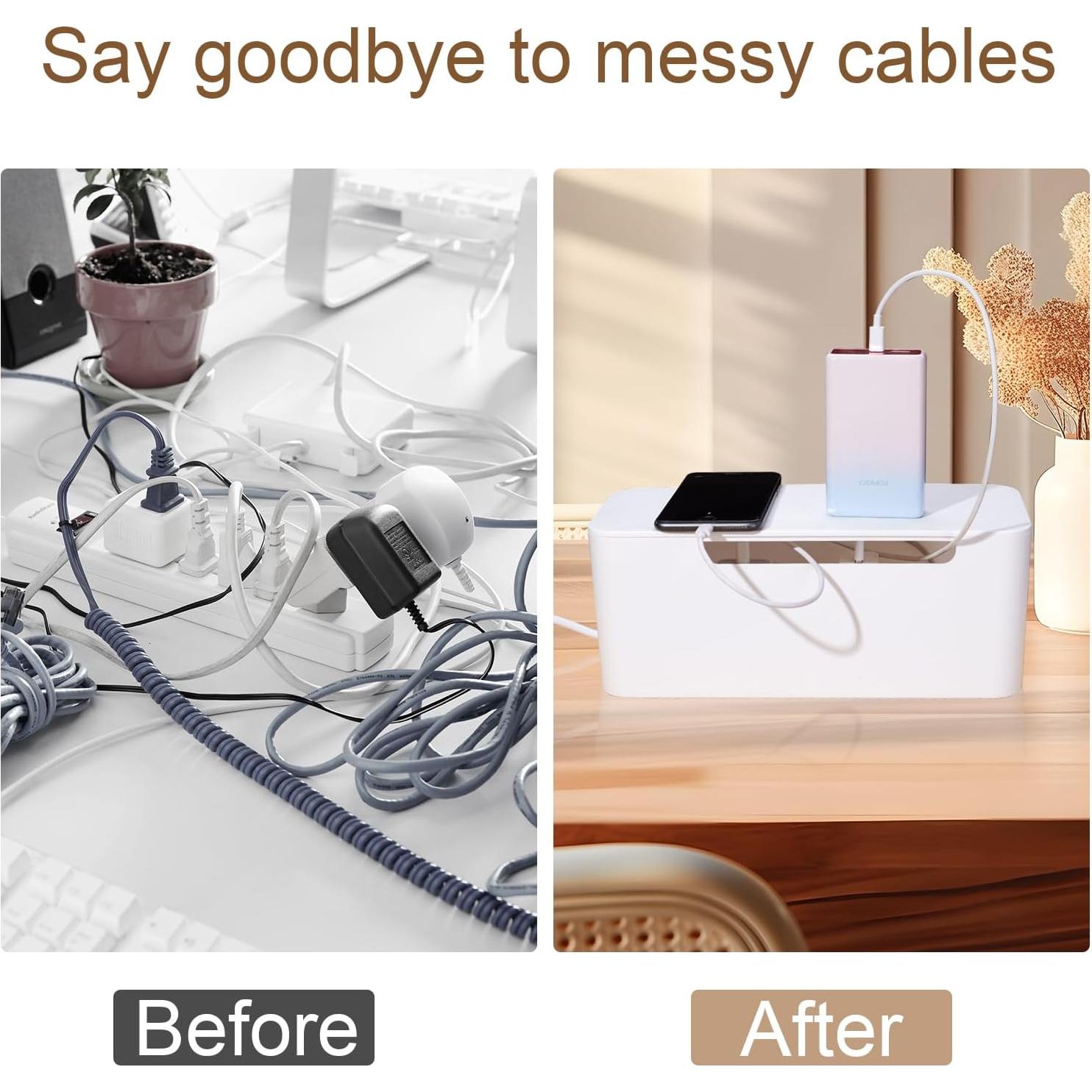 Caja Organizadora de Cables Eichzer 32x14x12.7 cm Blanca