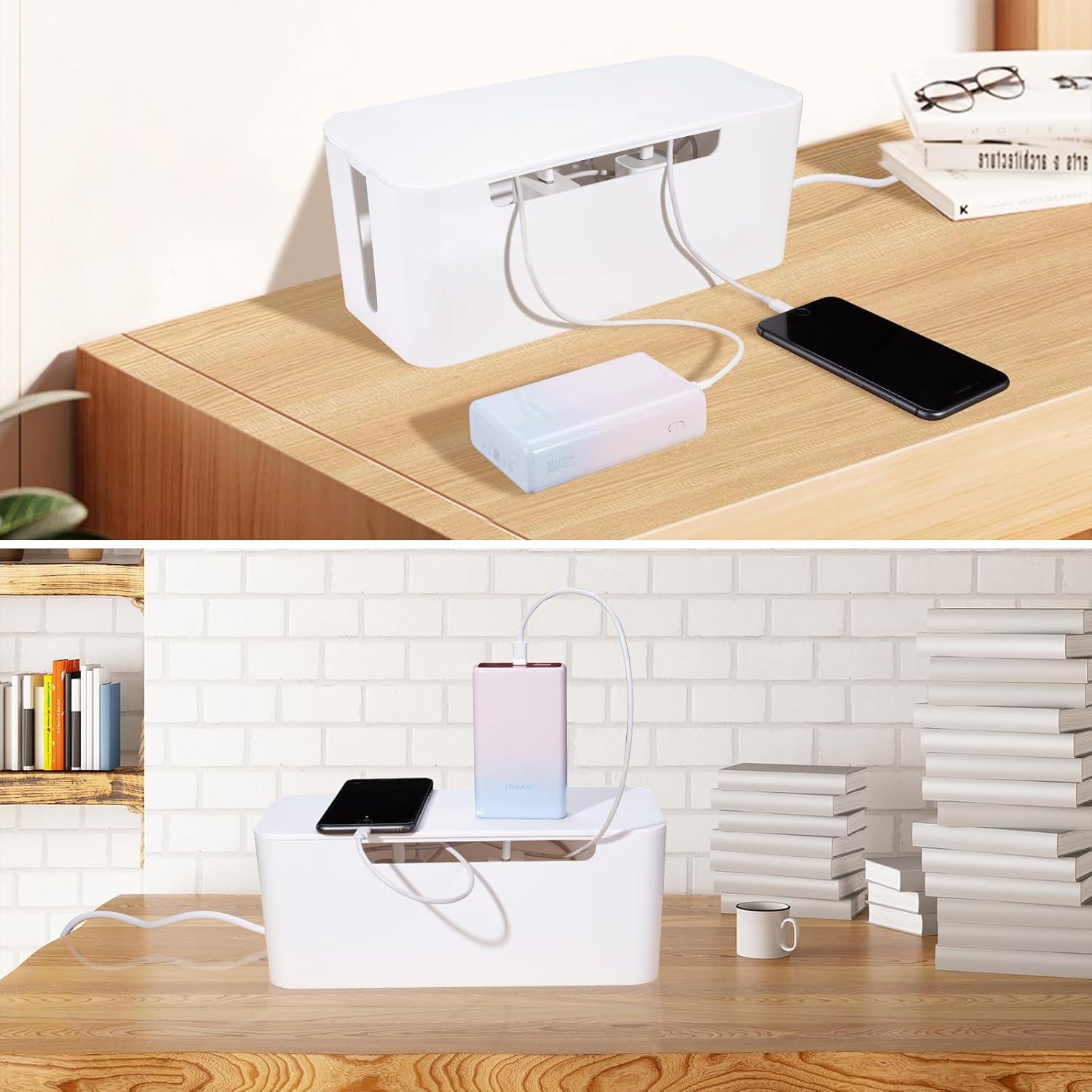 Caja Organizadora de Cables Eichzer 32x14x12.7 cm Blanca