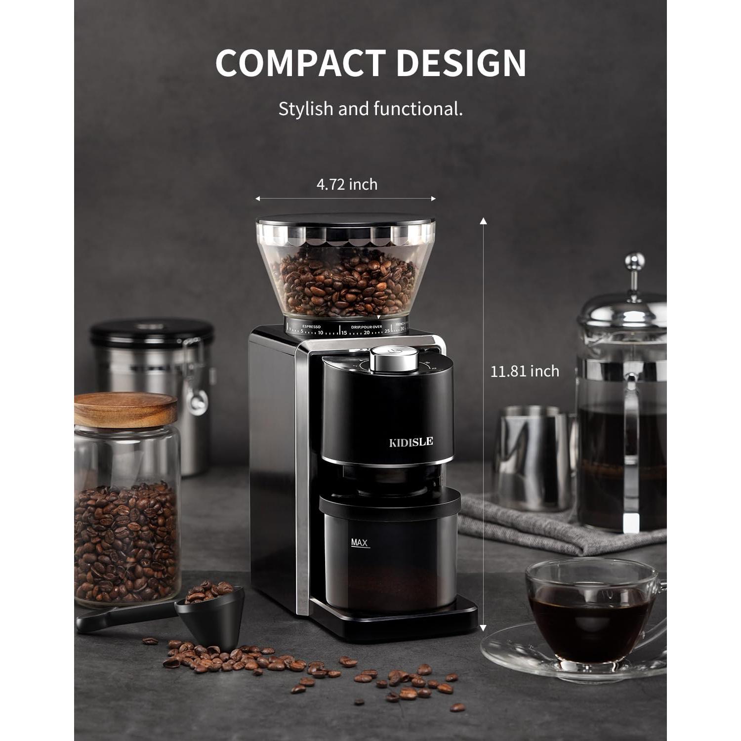 Molino de Café Eléctrico KIDISLE CG9406, 35 Configuraciones