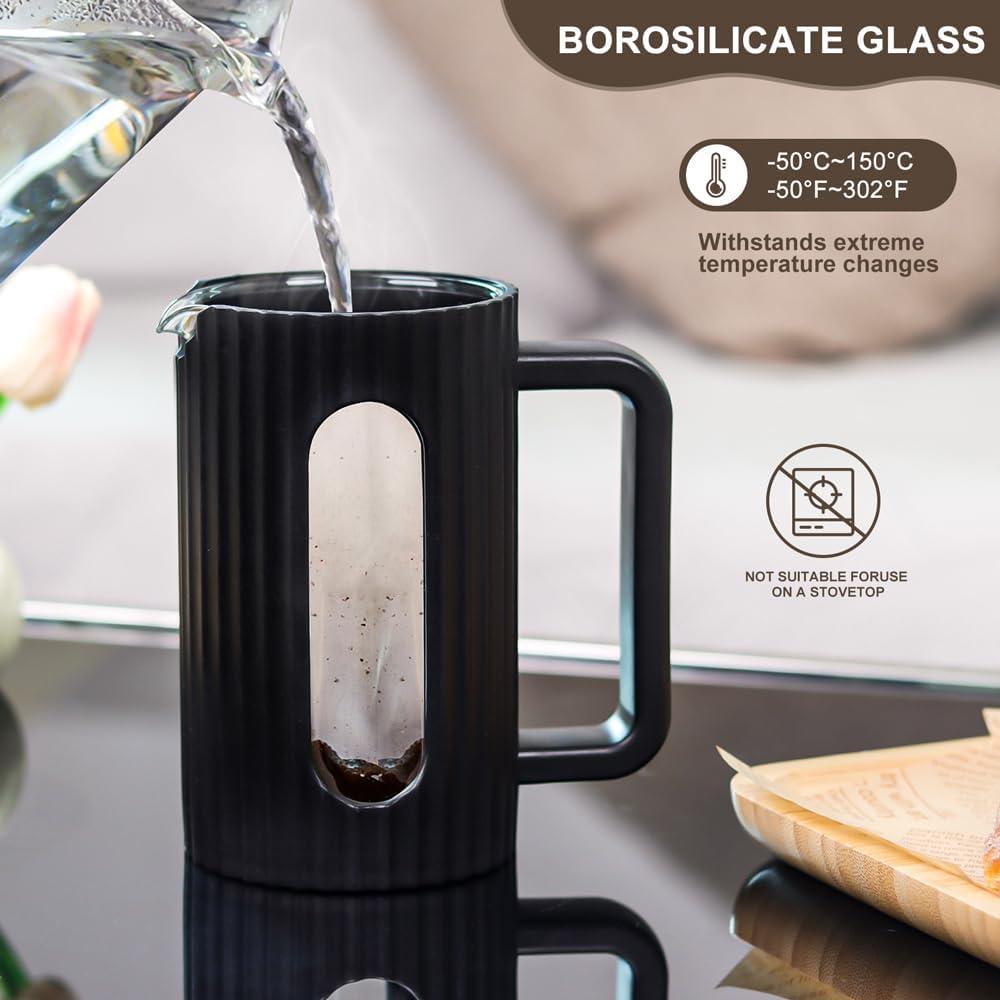 Cafetera de Prensa Francesa wedrink 350ml Jarra de Vidrio