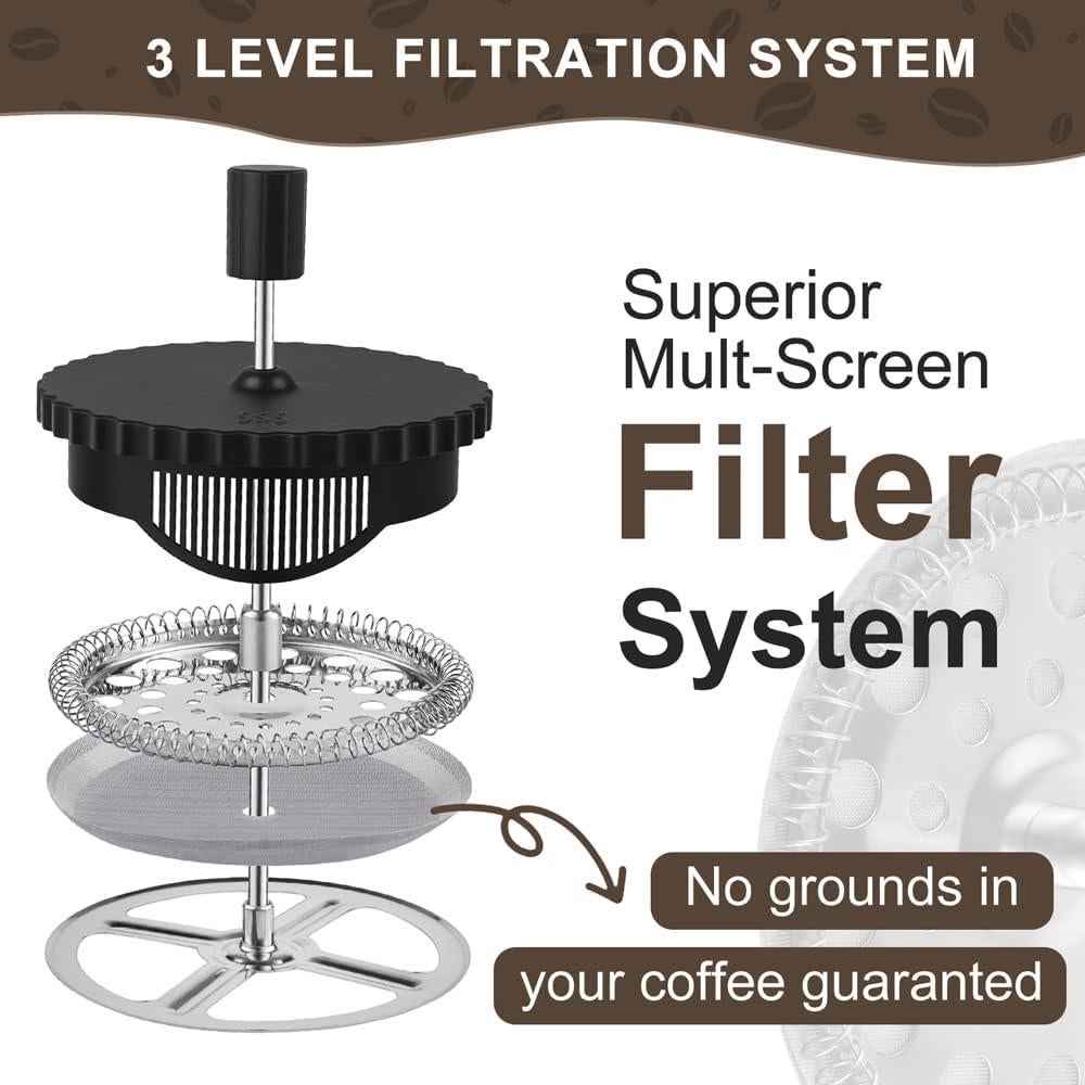 Cafetera de Prensa Francesa wedrink 350ml Jarra de Vidrio