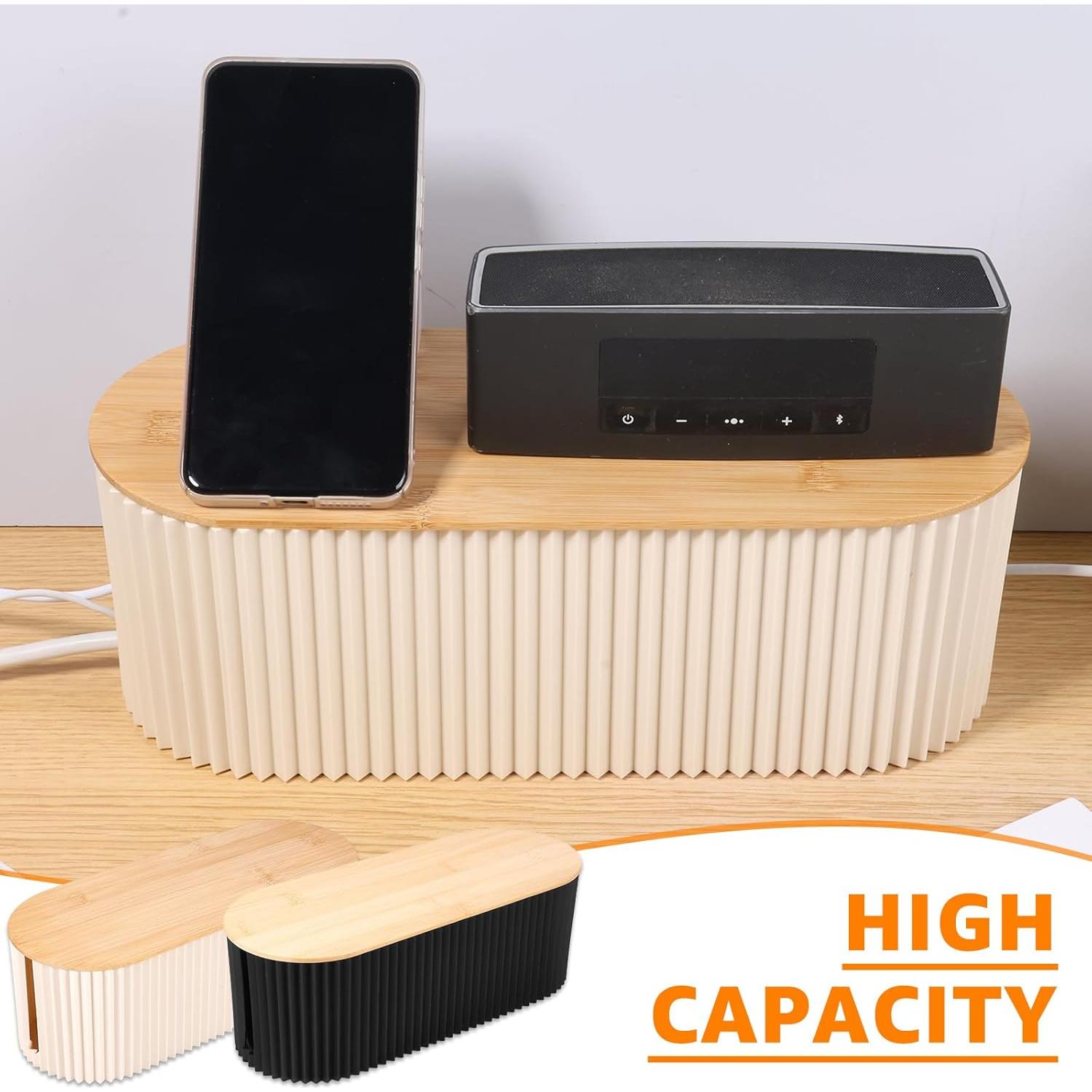 2 Piezas Caja Organizadora de Cables Hevtsde 33x13x11cm