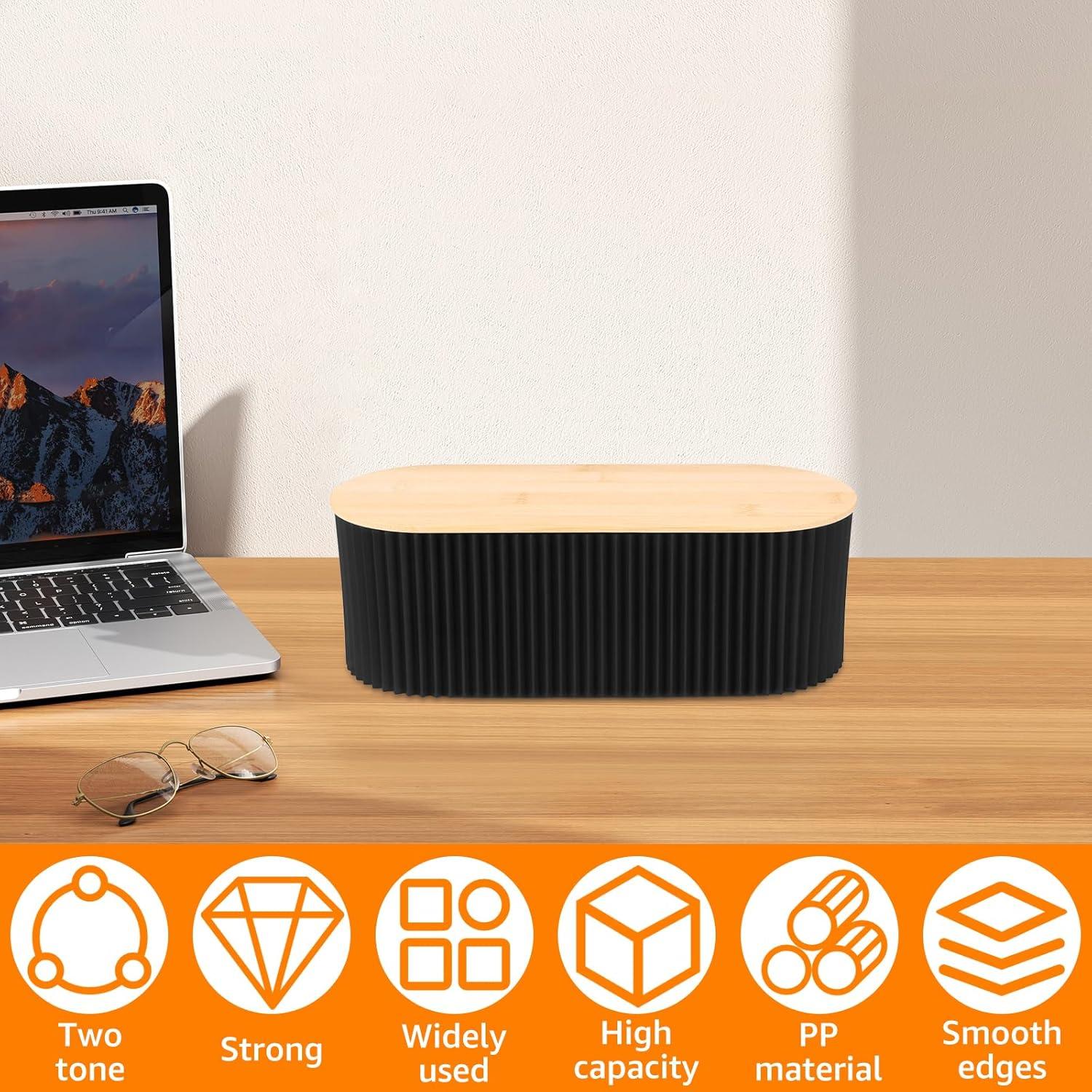 2 Piezas Caja Organizadora de Cables Hevtsde 33x13x11cm