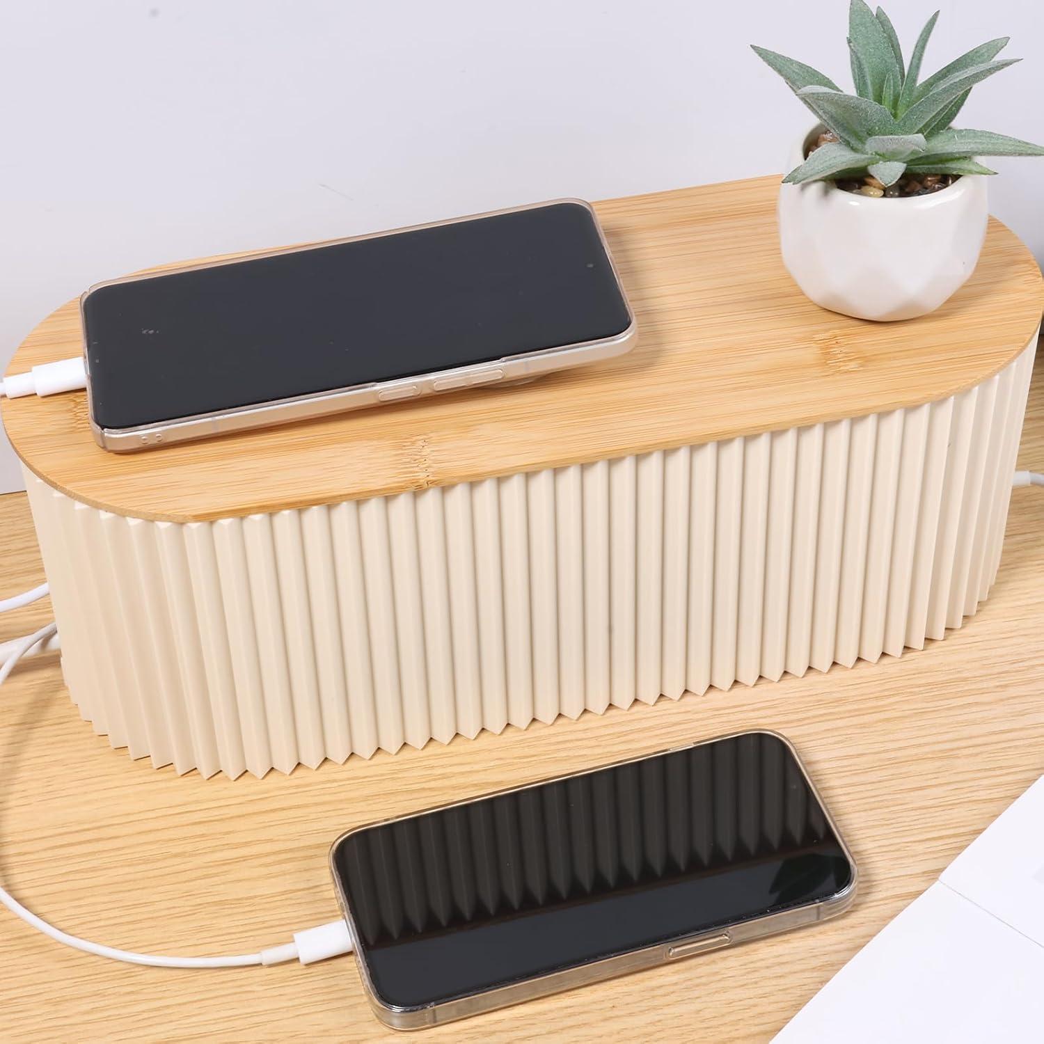 2 Piezas Caja Organizadora de Cables Hevtsde 33x13x11cm