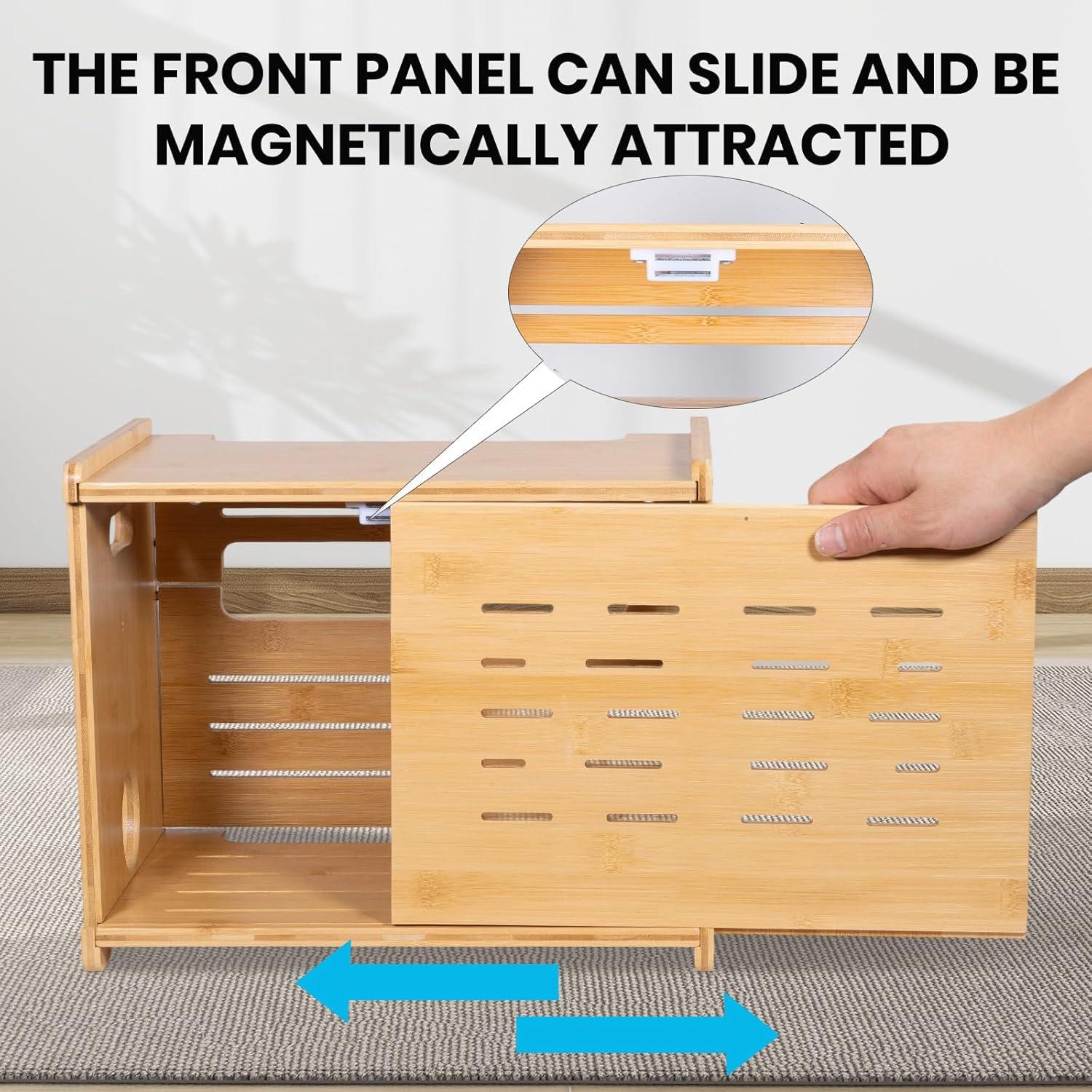 Caja Oculta para Router WiFi Fullin de Bambú 37.5x28.5cm
