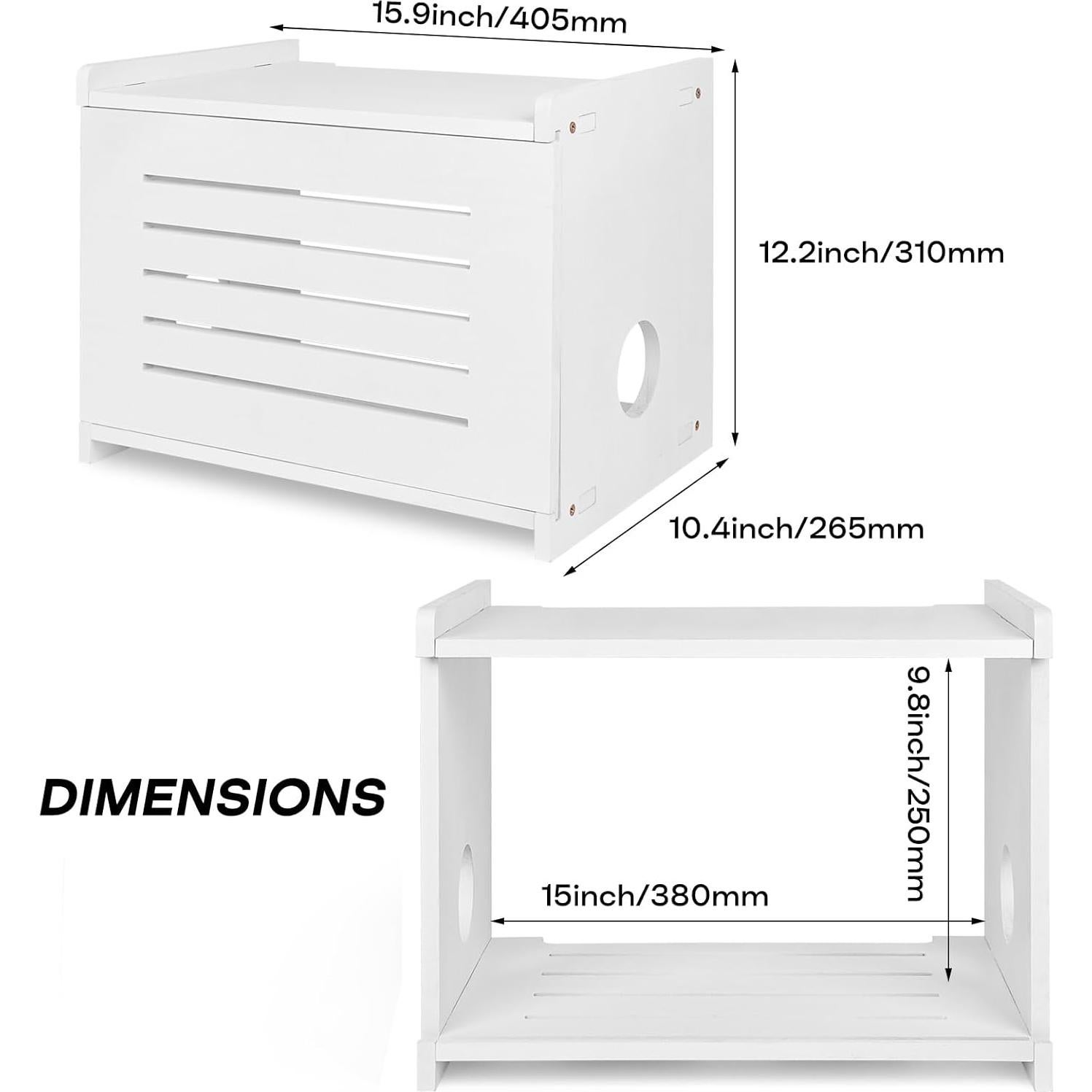 Estante de Madera BEARUT para Router y Proyector Blanco