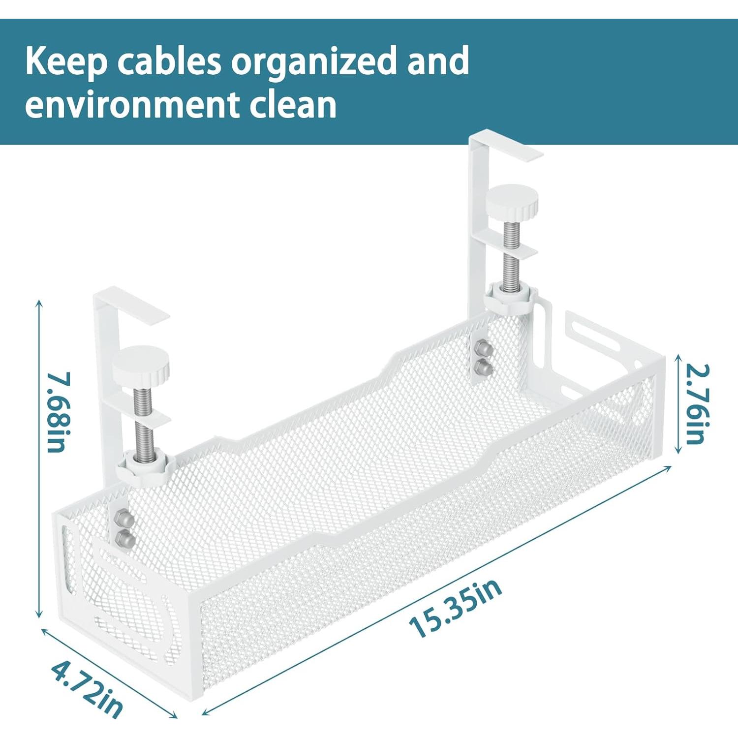 Bandeja de Gestión de Cables Yukkkk 40x12cm Blanco