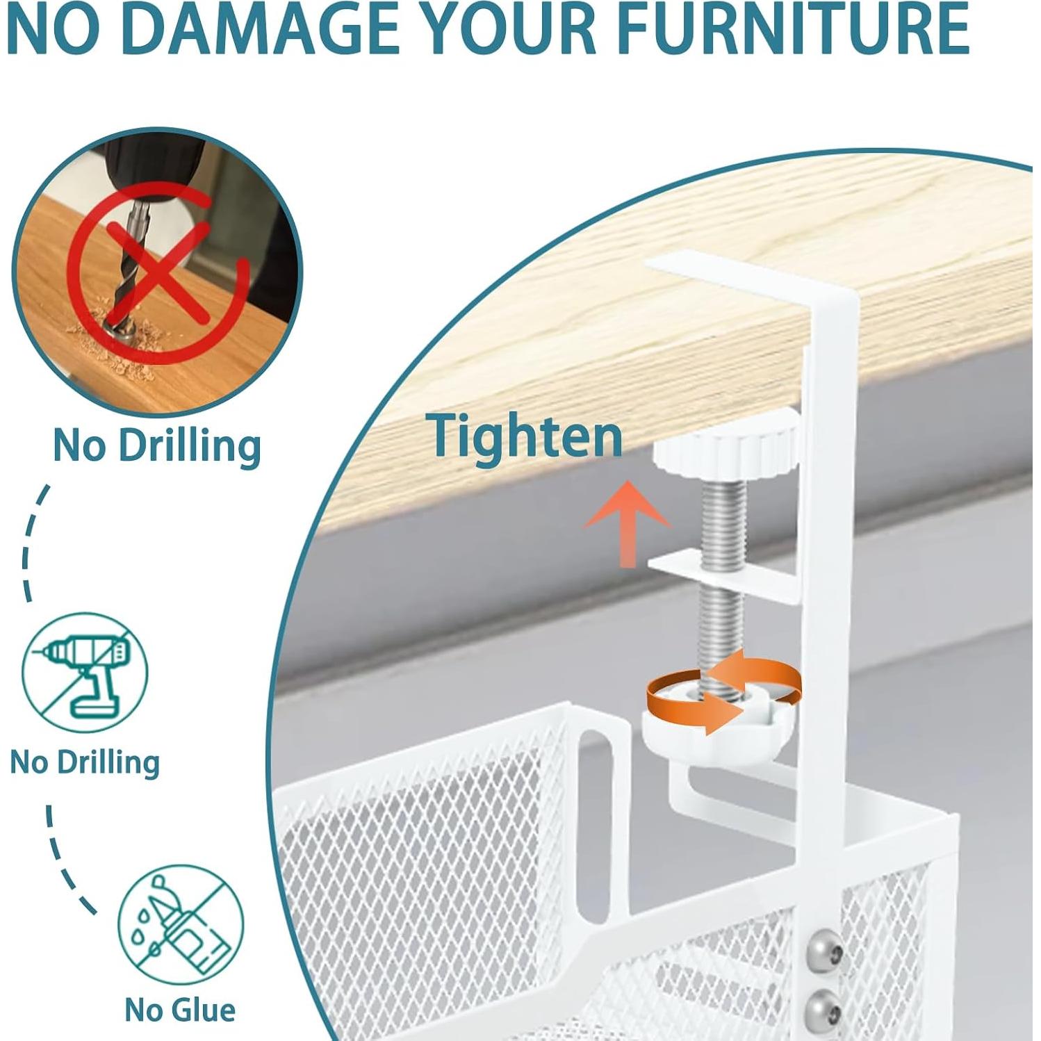 Bandeja de Gestión de Cables Yukkkk 40x12cm Blanco