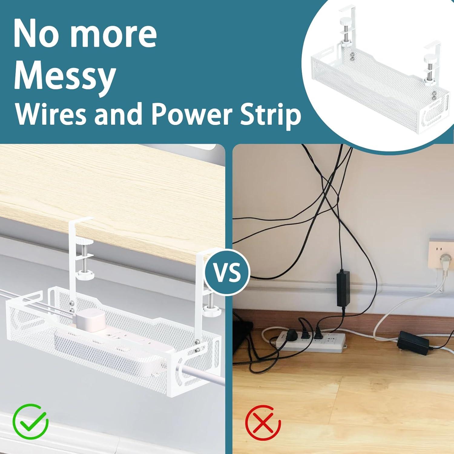 Bandeja de Gestión de Cables Yukkkk 40x12cm Blanco