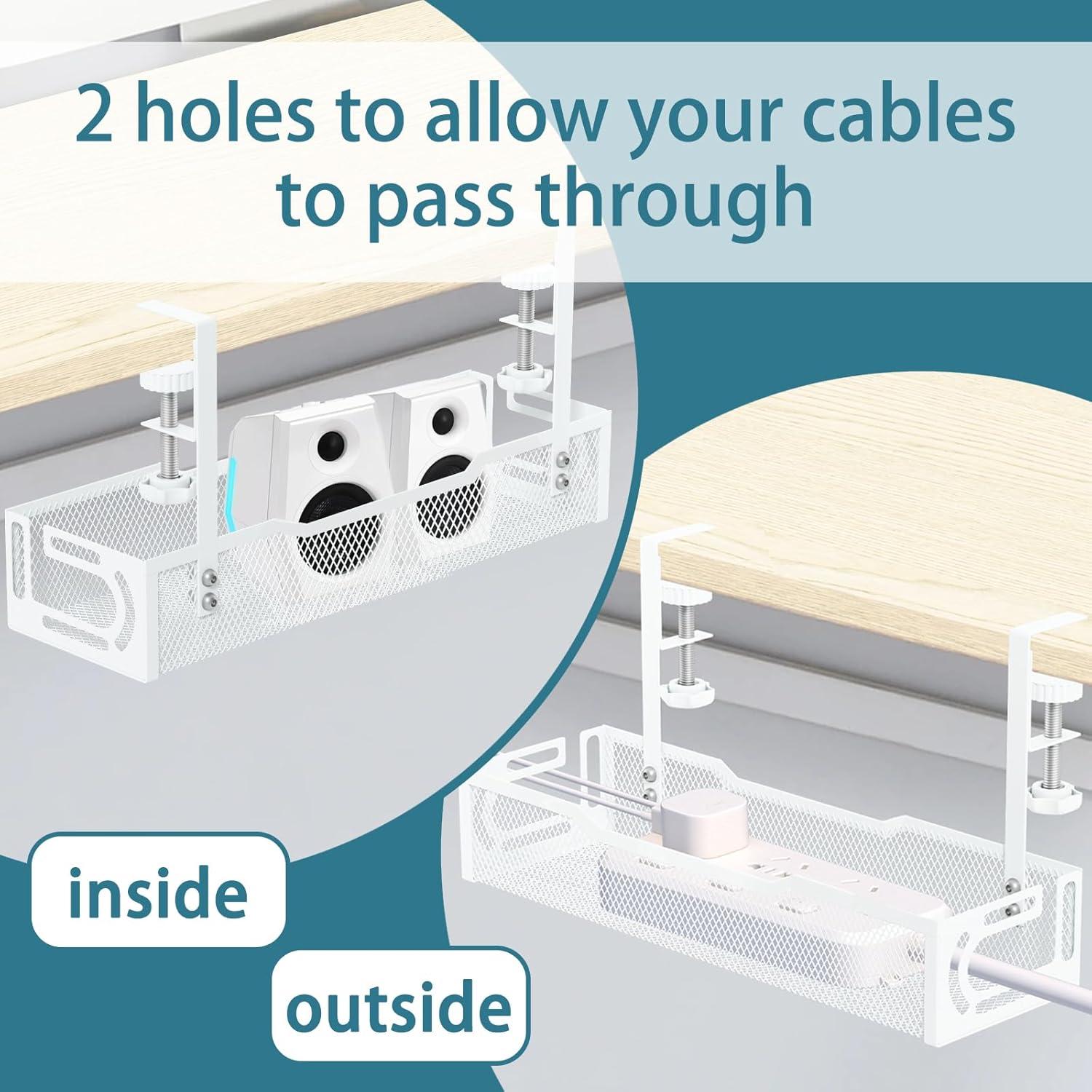Bandeja de Gestión de Cables Yukkkk 40x12cm Blanco