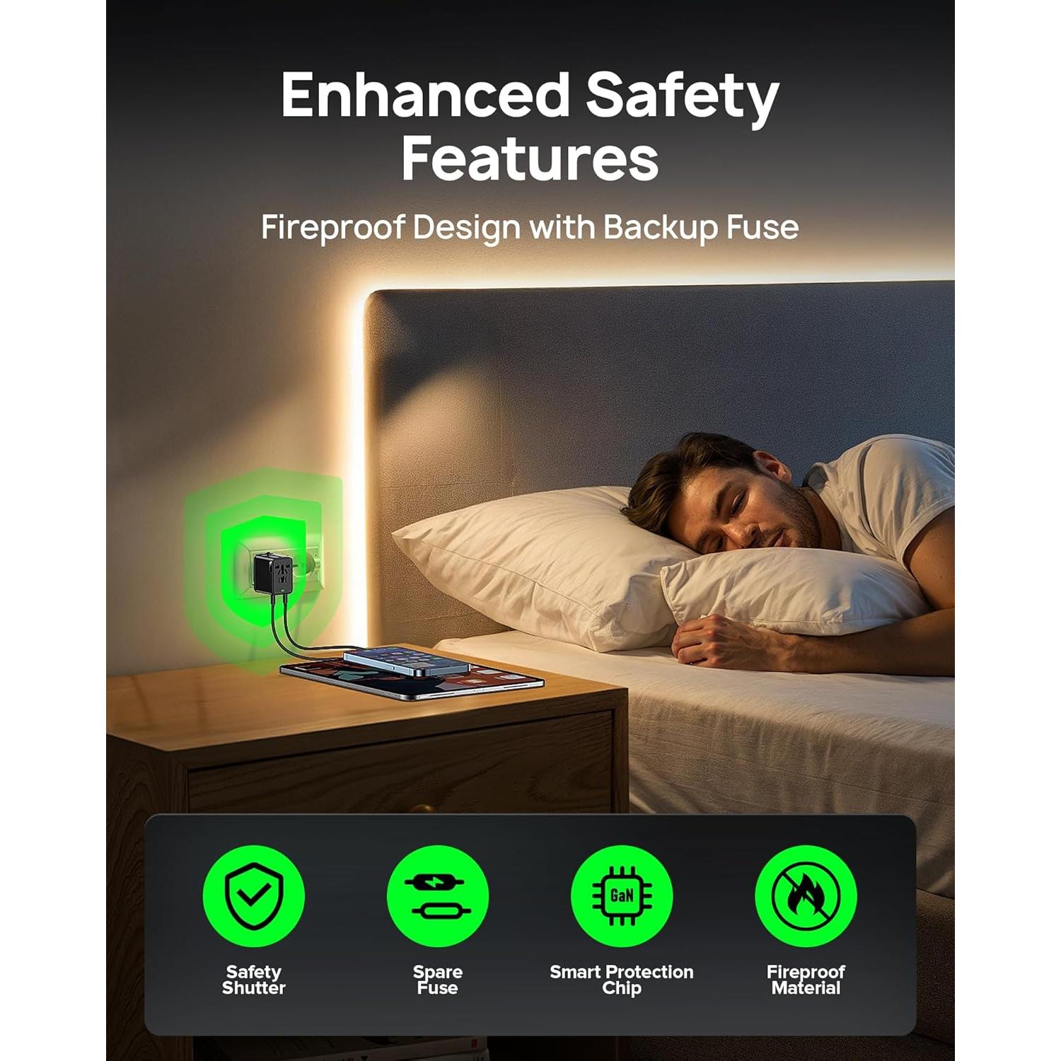 Adaptador de Viaje Universal Wollzz 30W con 4 Puertos