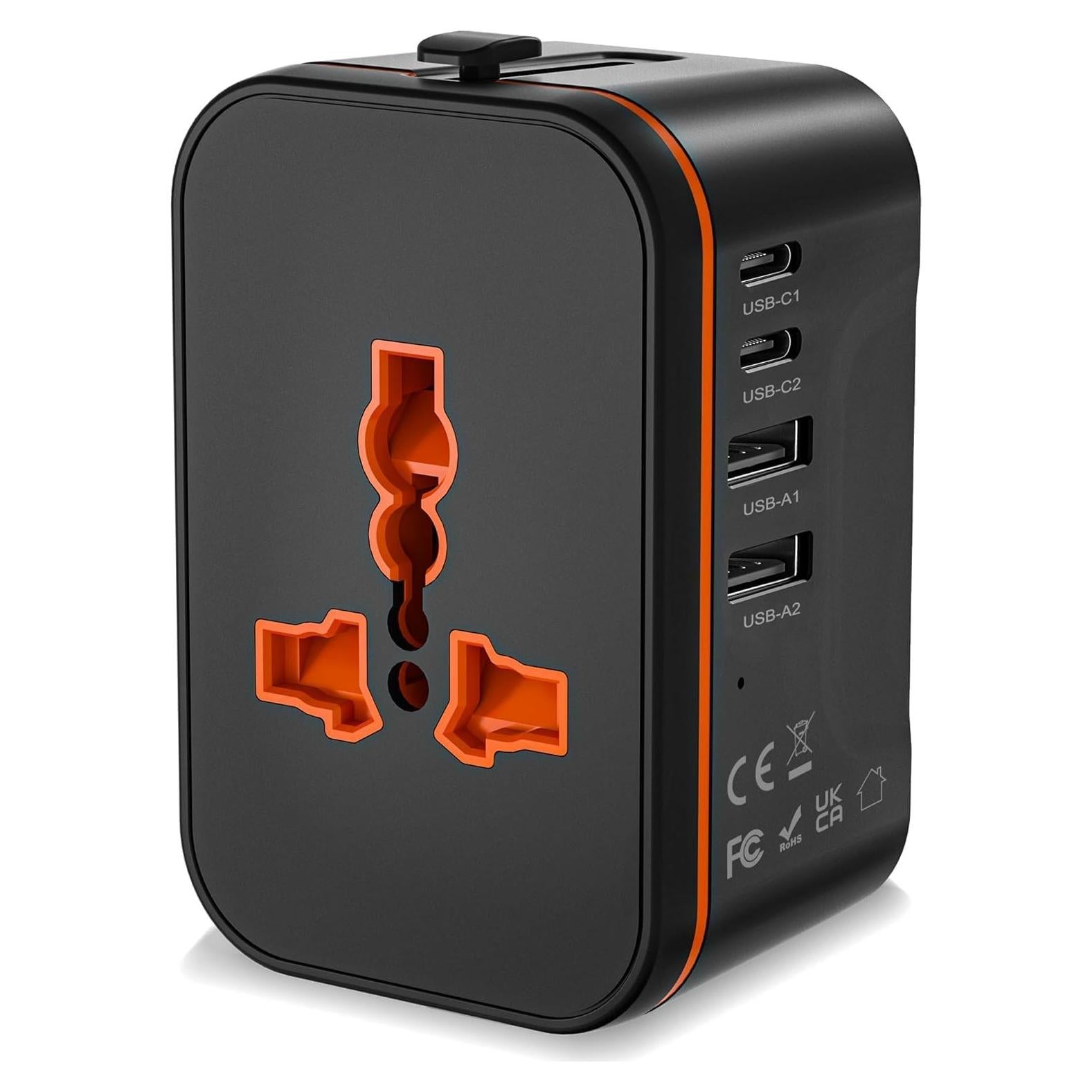 Adaptador de Viaje Universal Shenzhen HHT205 con 2 USB-C y 2 USB-A