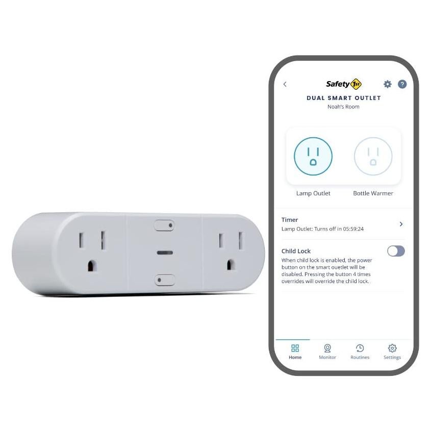 Toma de Corriente Inteligente Doble Safety 1st - Control Wi-Fi