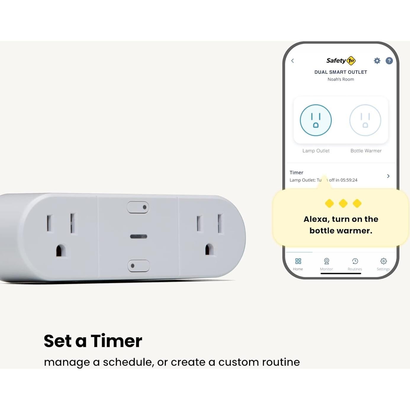 Toma de Corriente Inteligente Doble Safety 1st - Control Wi-Fi