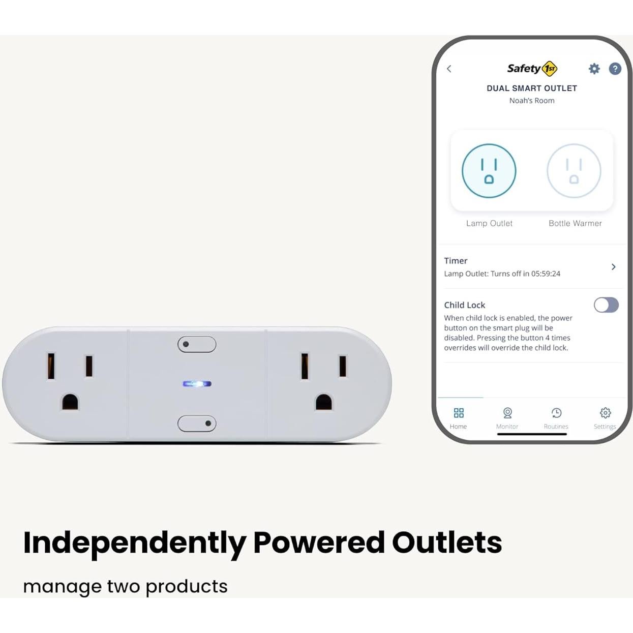 Toma de Corriente Inteligente Doble Safety 1st - Control Wi-Fi