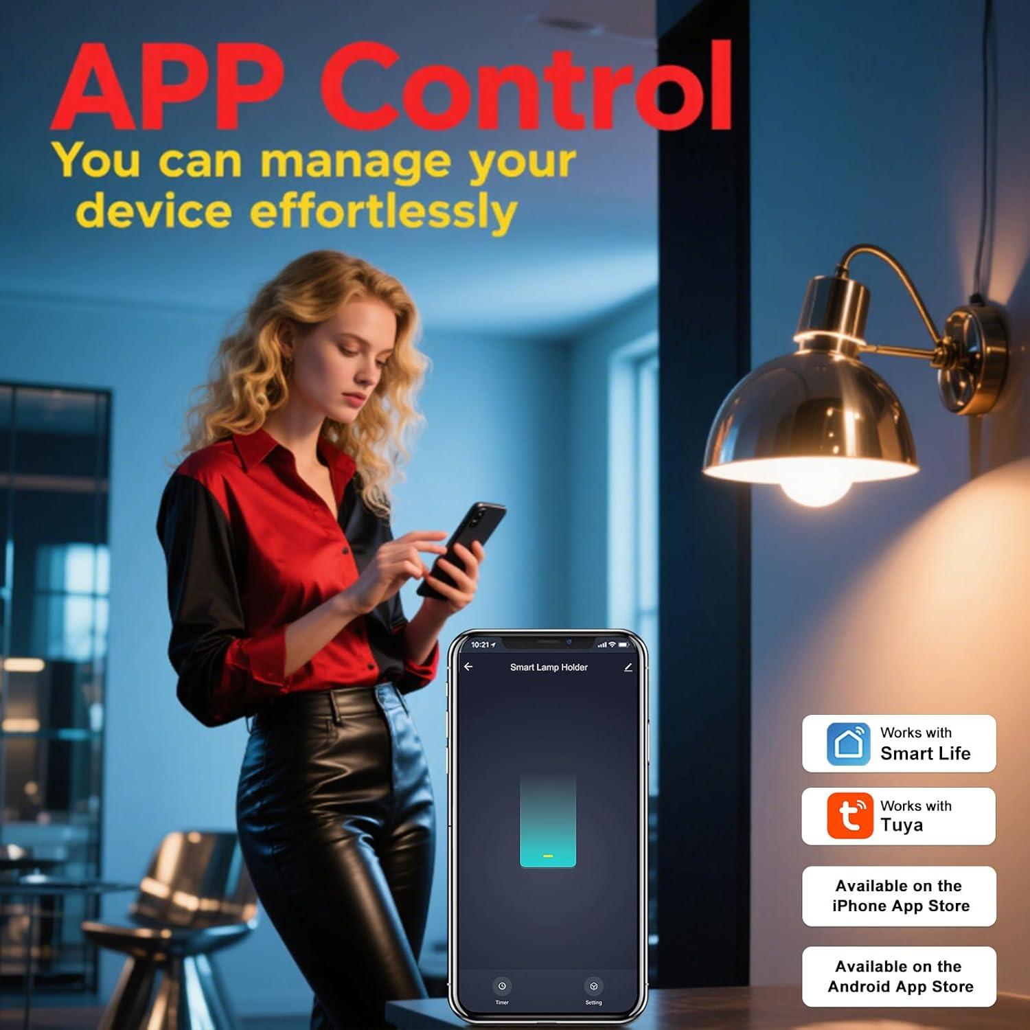 Adaptador de Enchufe Bombilla Inteligente LoraTap E26/E27 60W