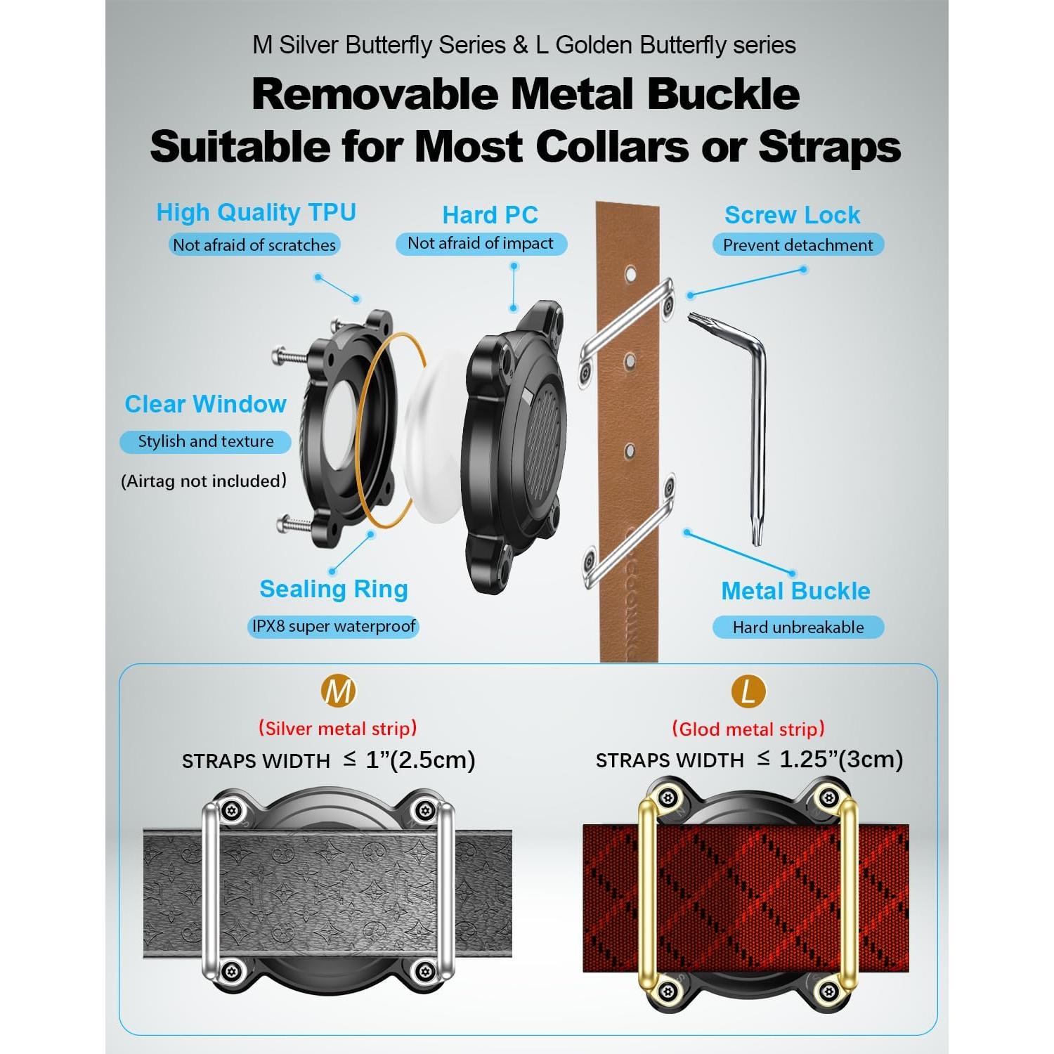 Soporte Airtag DEERLET para Collar de Perro Impermeable