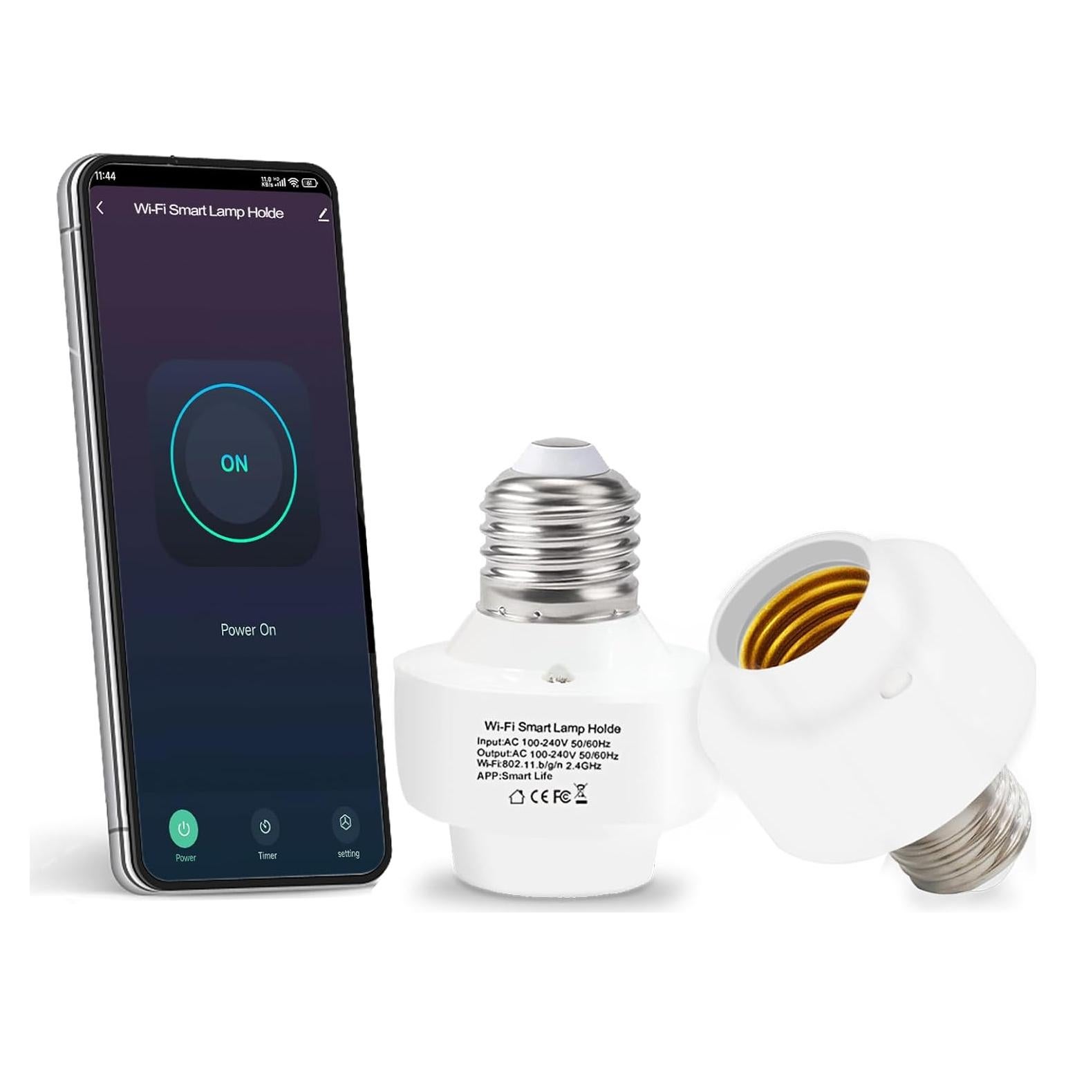 Adaptador Socket Bombilla WiFi Inteligente QIACHIP E26 500W