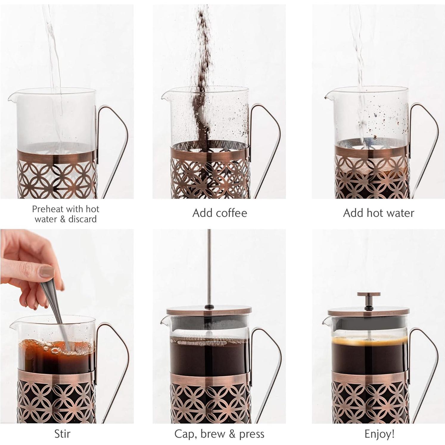 Cafetera Prensa Francesa OVENTE FSF34C 34 Onzas Acero Inoxidable