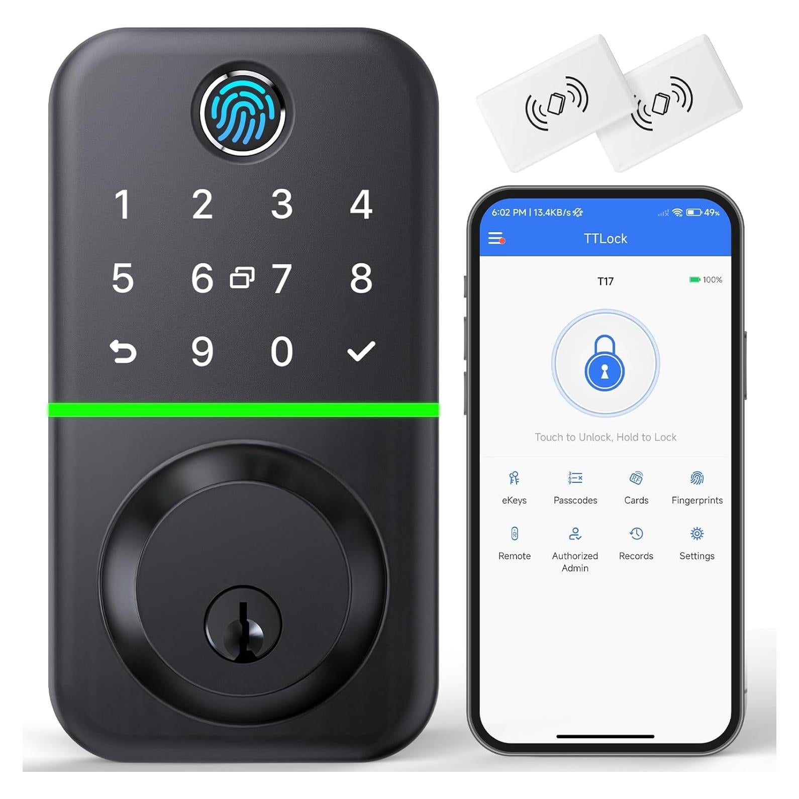 Cerradura Inteligente KUCACCI T17 con Teclado y Huella Dactilar