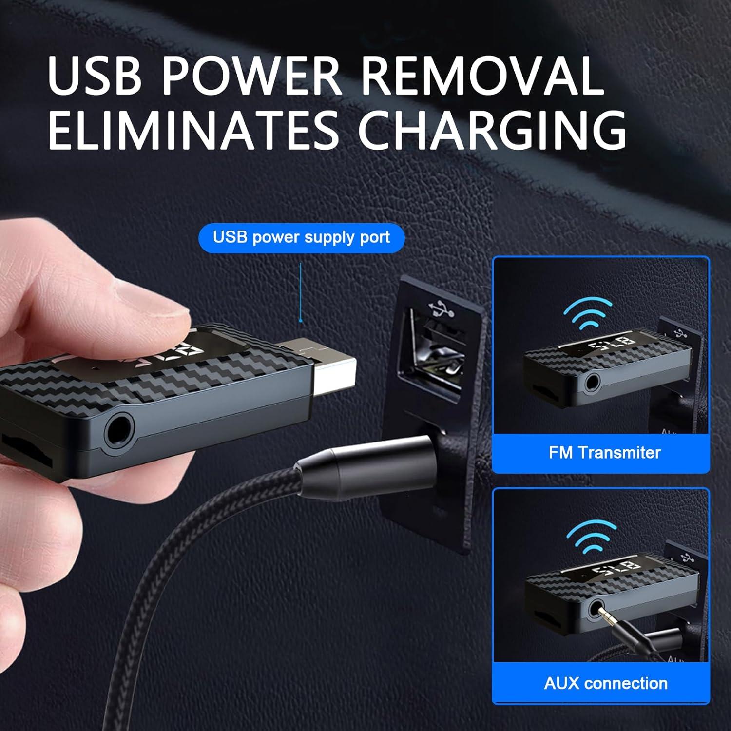 Receptor Bluetooth 5.3 MOXRUQ para Coche y Casa AUX USB