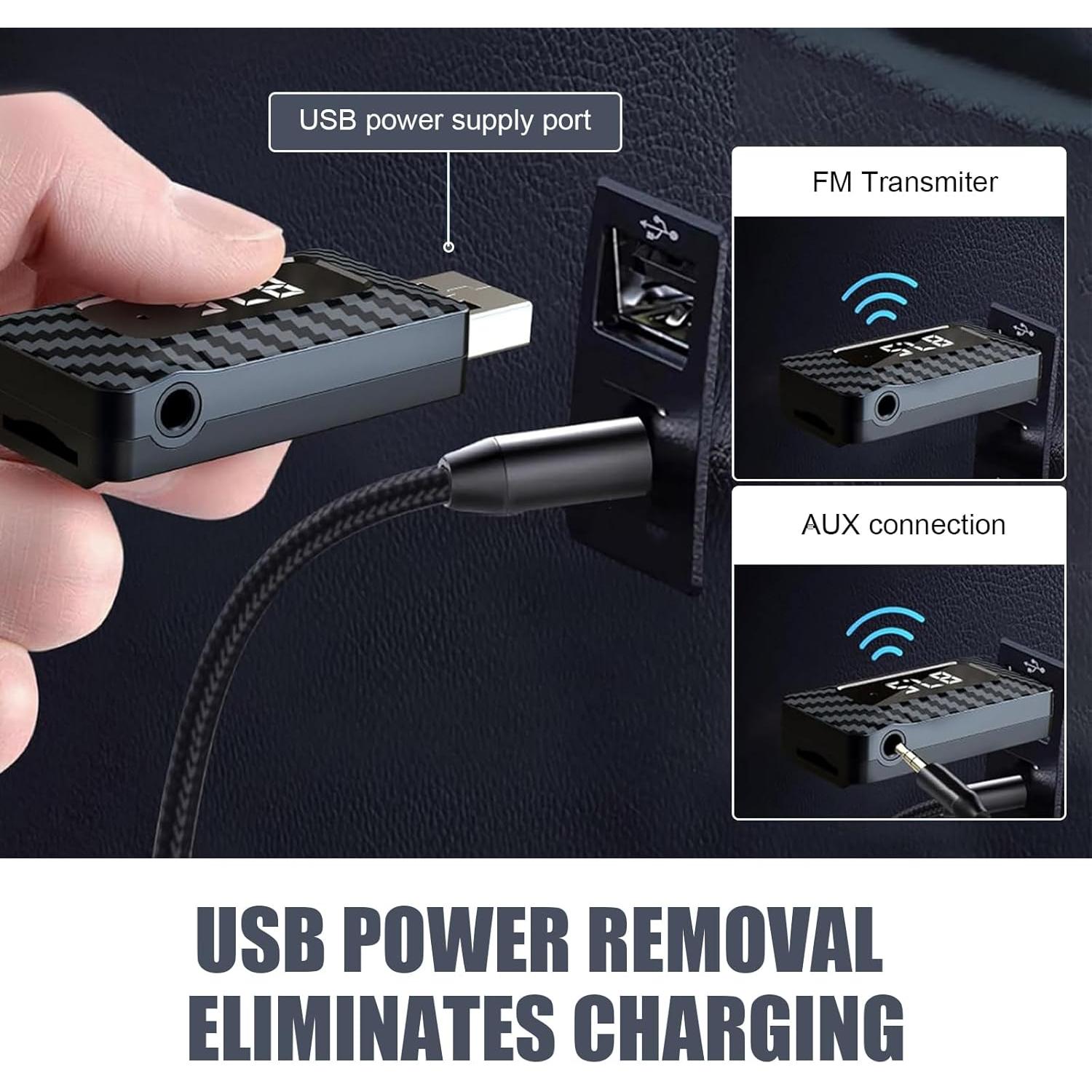 Receptor Bluetooth 5.3 MLY para coche y PC, adaptador AUX