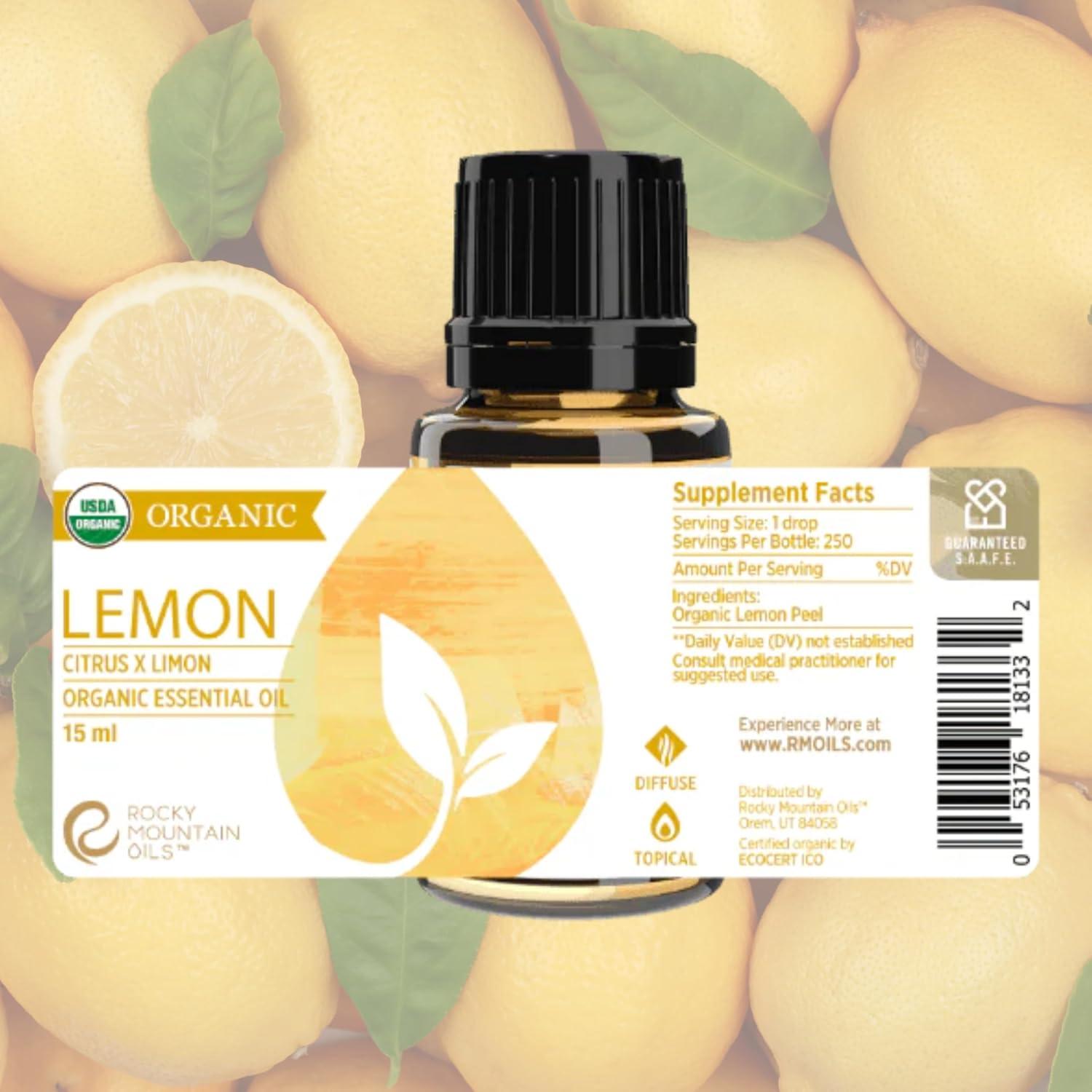 Aceite Esencial de Limón Orgánico Rocky Mountain 15ml x2