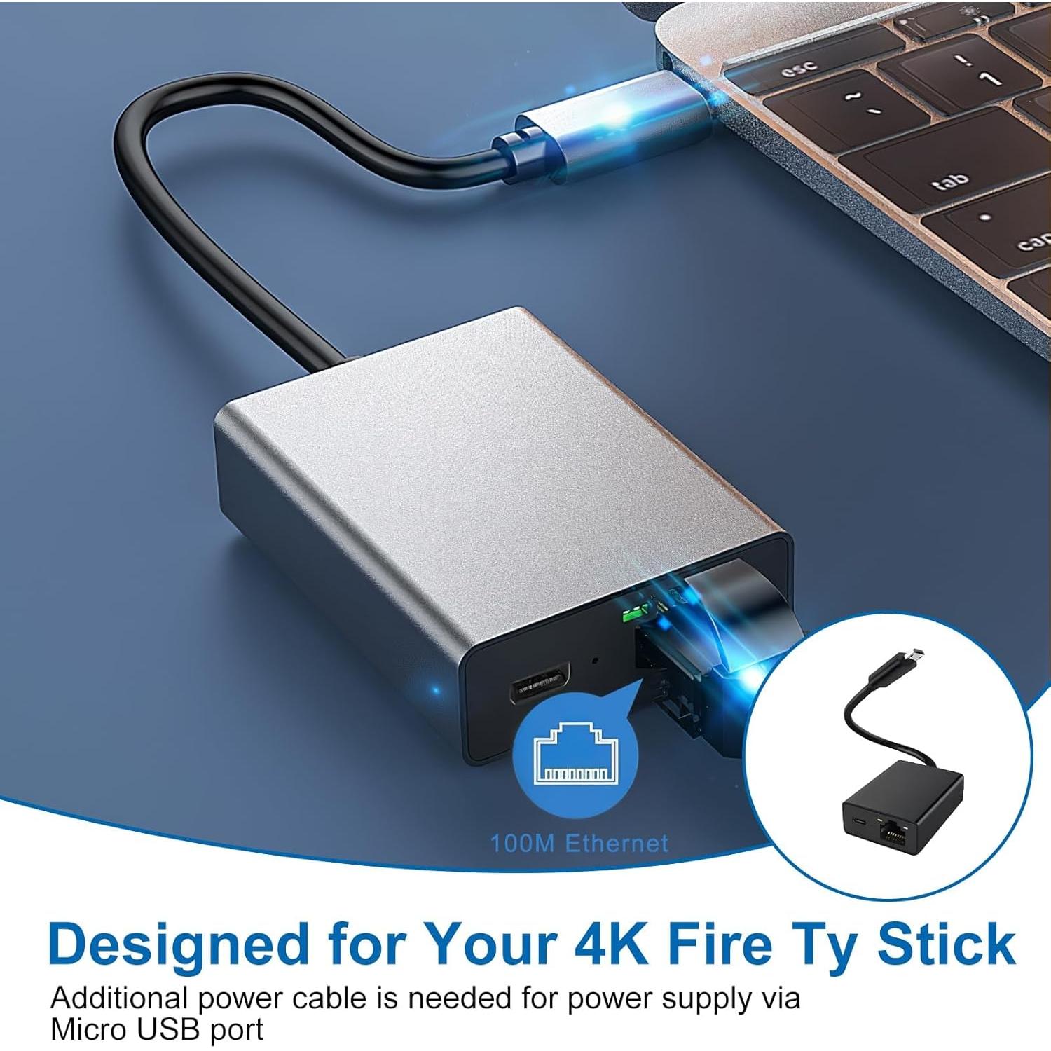 Adaptador Ethernet Uelkr Micro USB a RJ45 para TV Stick