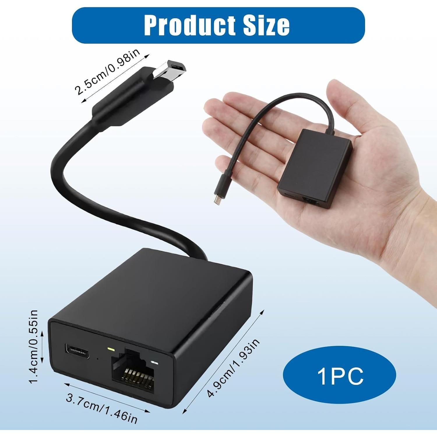 Adaptador Ethernet Uelkr Micro USB a RJ45 para TV Stick