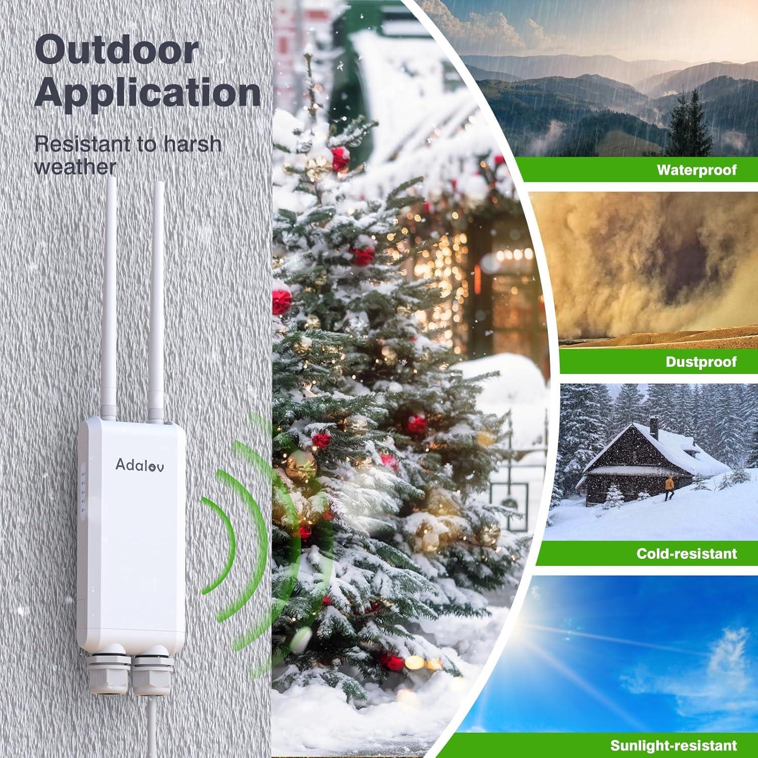 Punto de Acceso Wi-Fi Exterior AdaLov CF-EW84 1200Mbps IP66