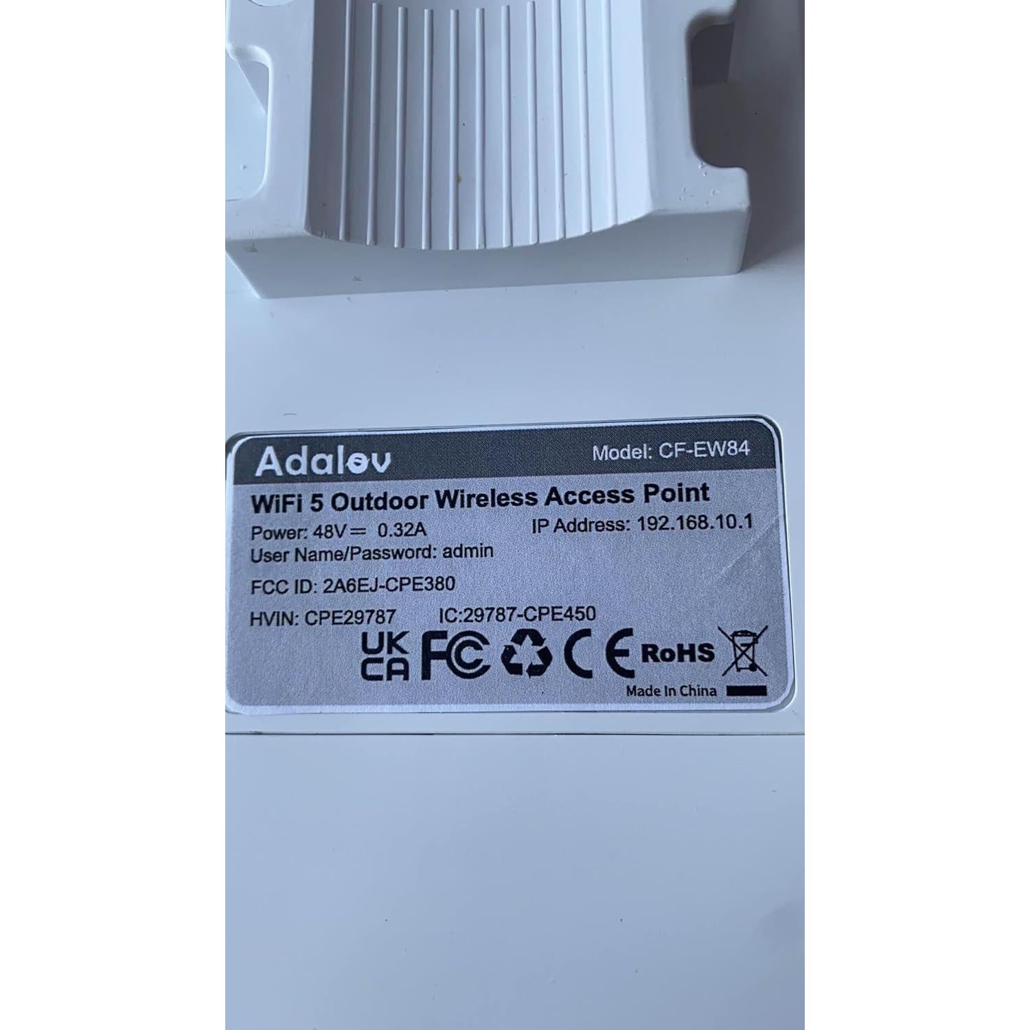 Punto de Acceso Wi-Fi Exterior AdaLov CF-EW84 1200Mbps IP66