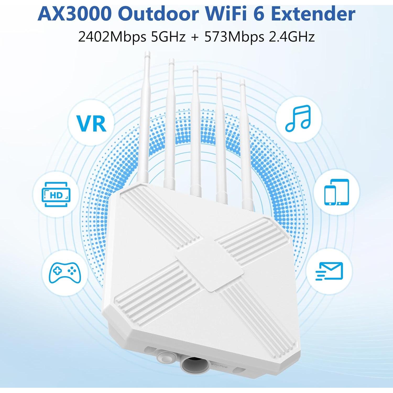 Extensor WiFi 6 AX3000 Mugatol para exteriores IP67 PoE
