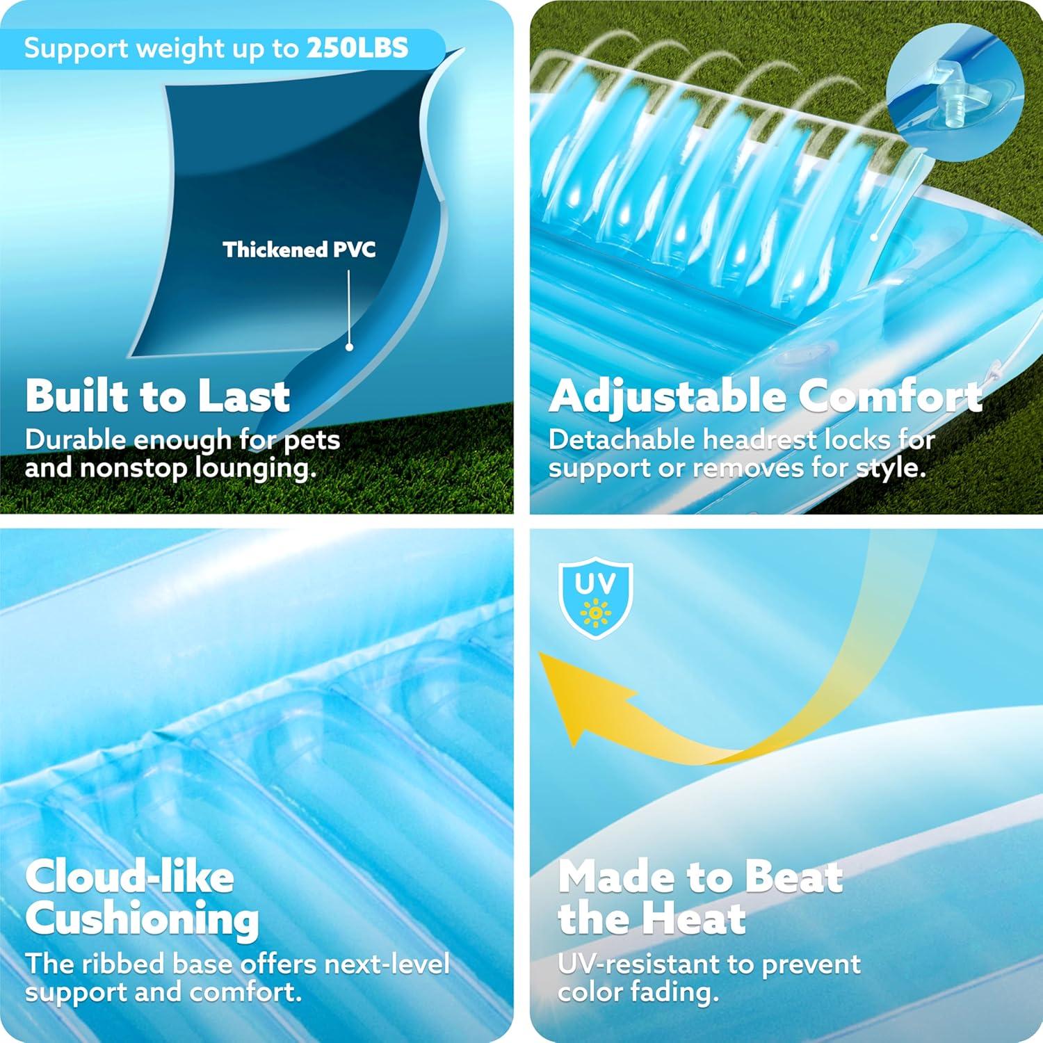 Flotador Inflable Sloosh para Tanning 178x117 cm Azul