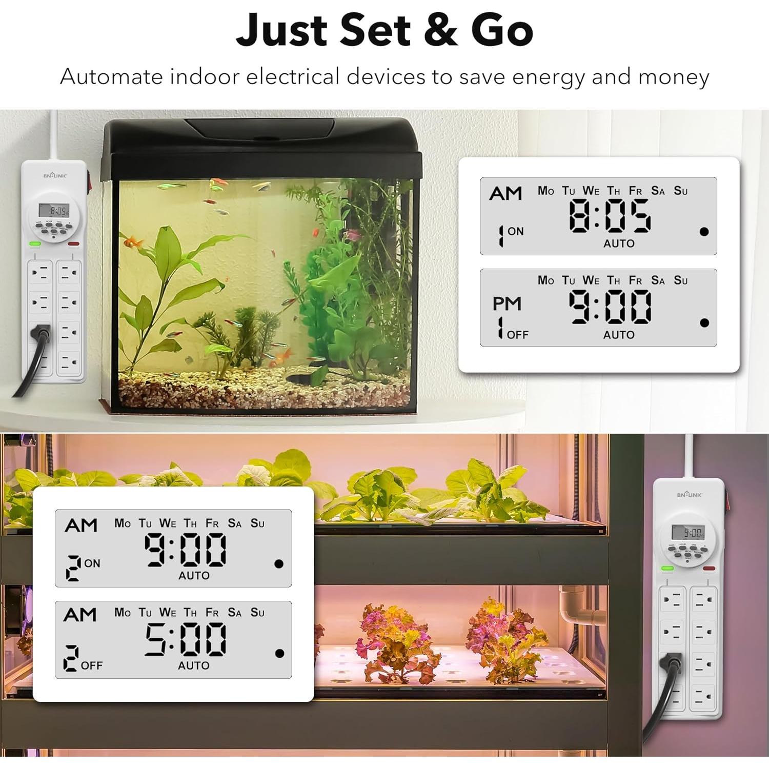 Regleta de Sobretensión BN-LINK 8 Salidas con Temporizador Digital