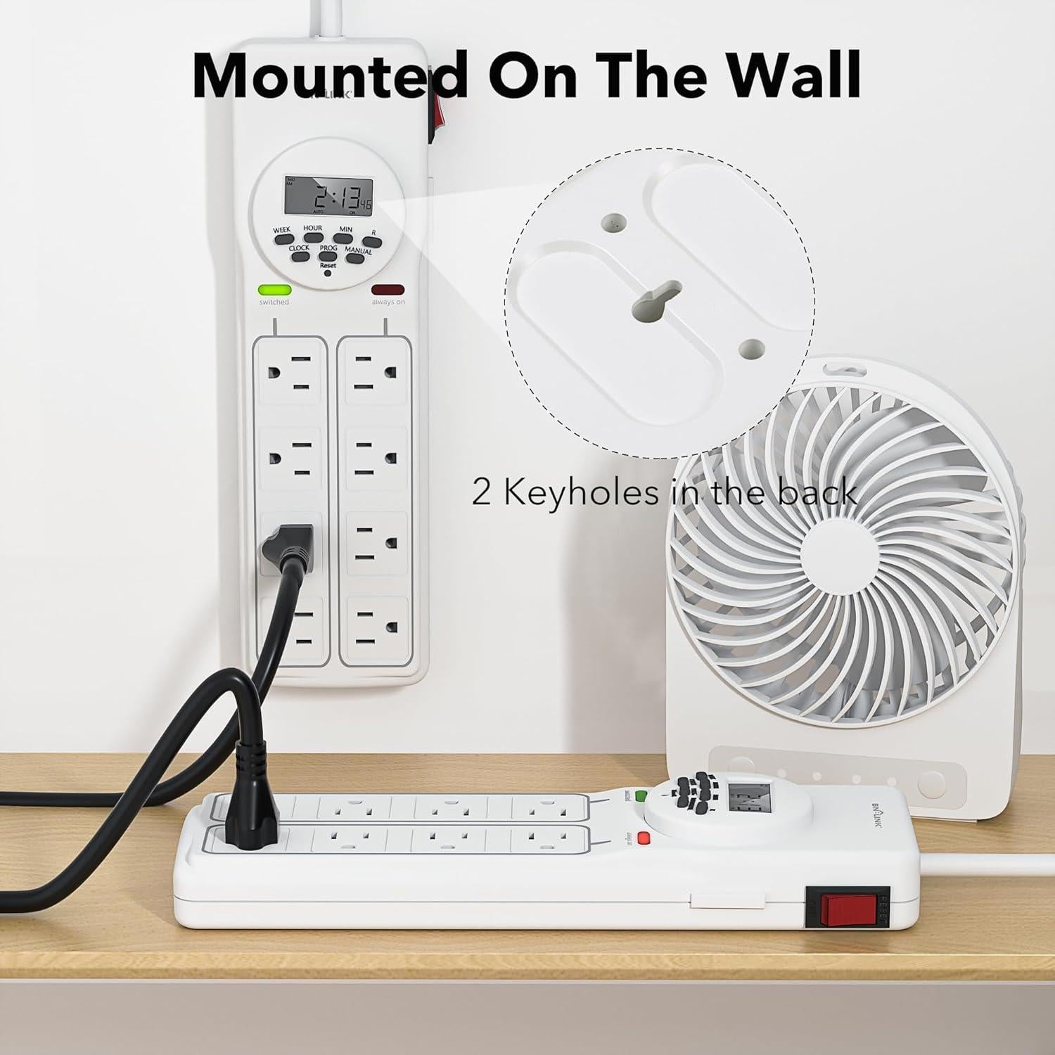 Regleta de Sobretensión BN-LINK 8 Salidas con Temporizador Digital