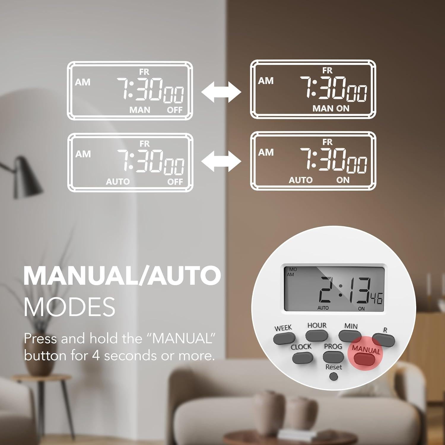 Regleta de Sobretensión BN-LINK 8 Salidas con Temporizador Digital