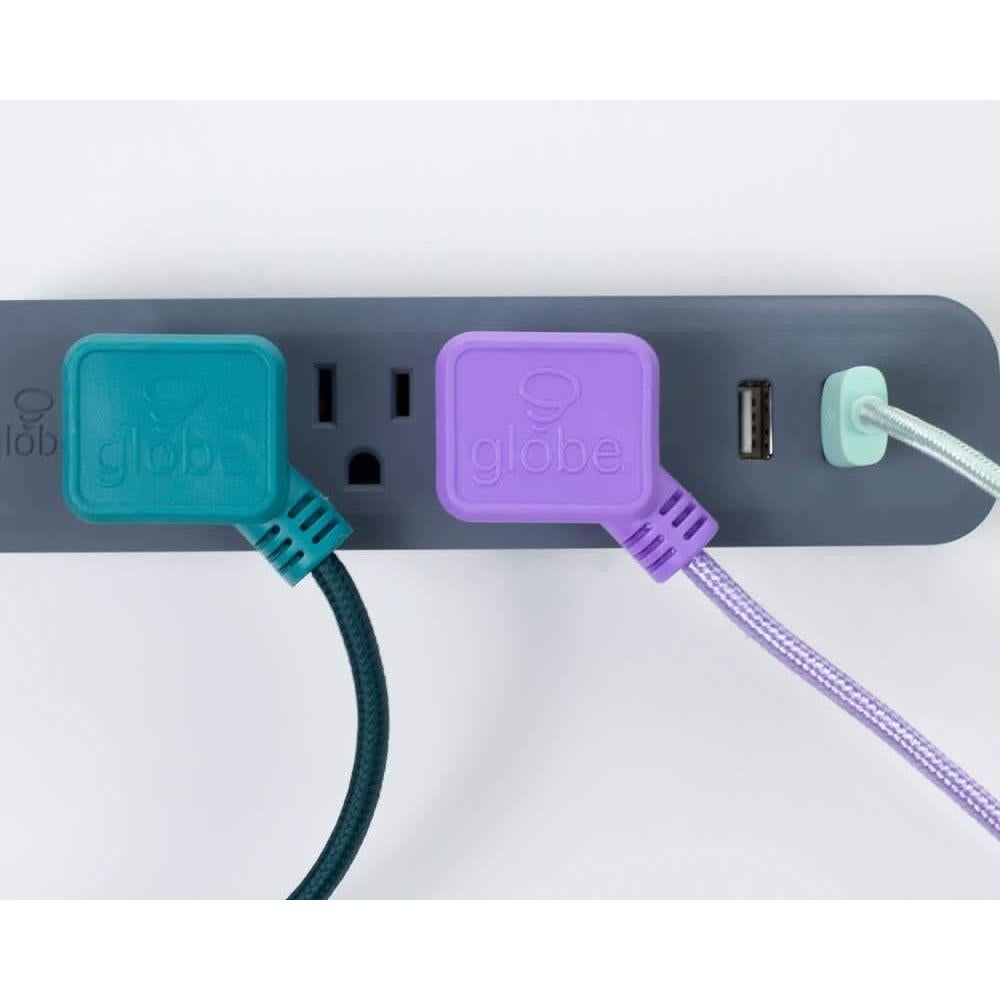 Regleta de Energía Globe Electric 78257 Rosa 3 Salidas USB