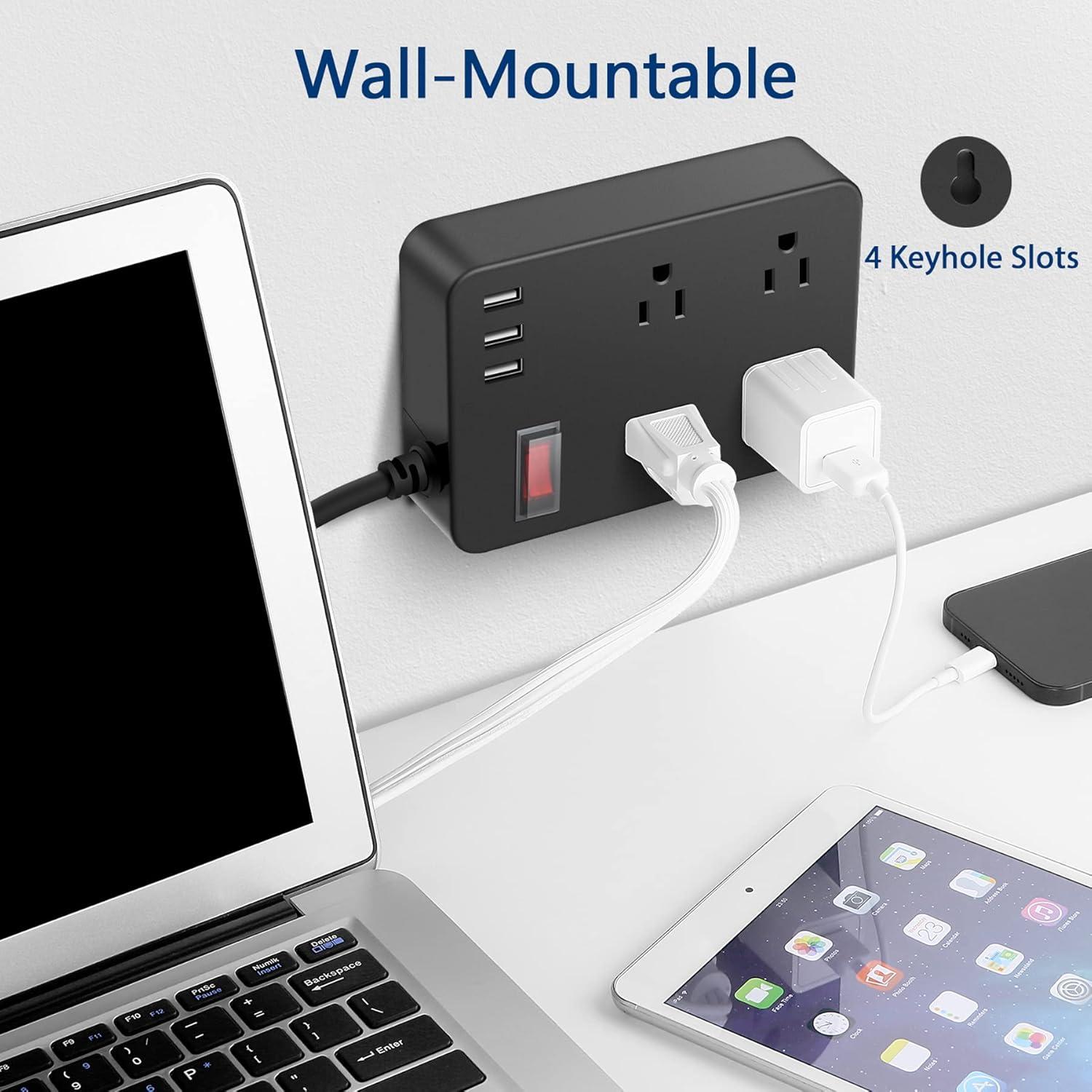 Regleta de Poder JGSTKCITY 120V a Prueba de Agua 4 Salidas 3 USB