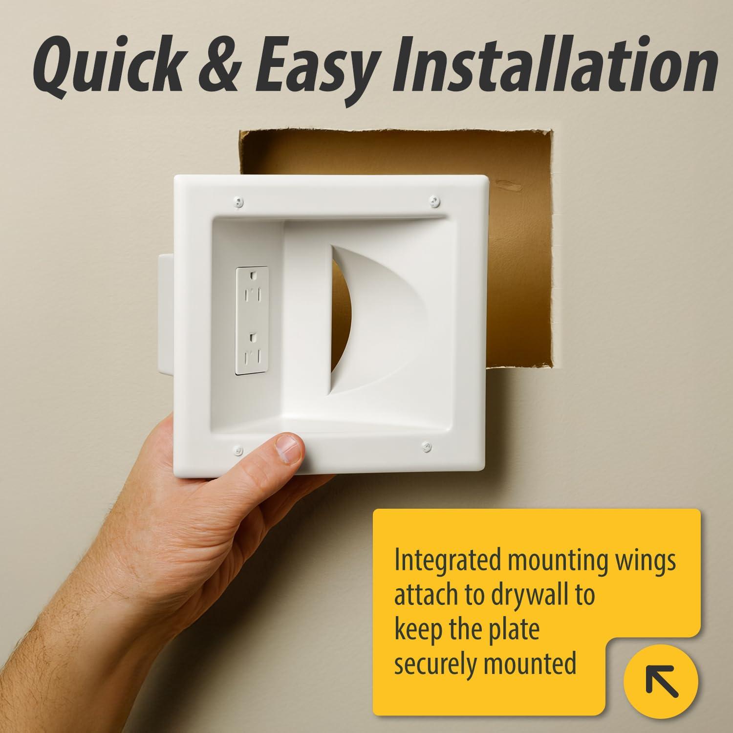 Placa de Pared DataComm 45-0031-WH con Doble Receptáculo